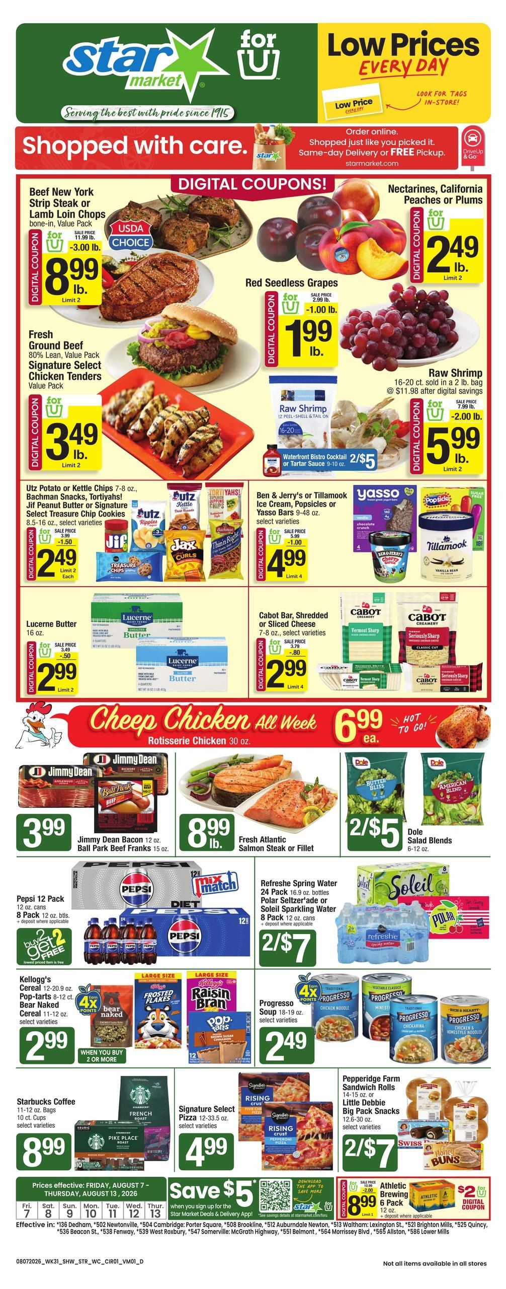 Star Market (Quincy–Milton Village Area, MA) Weekly Ad August 7 - 13, 2026
