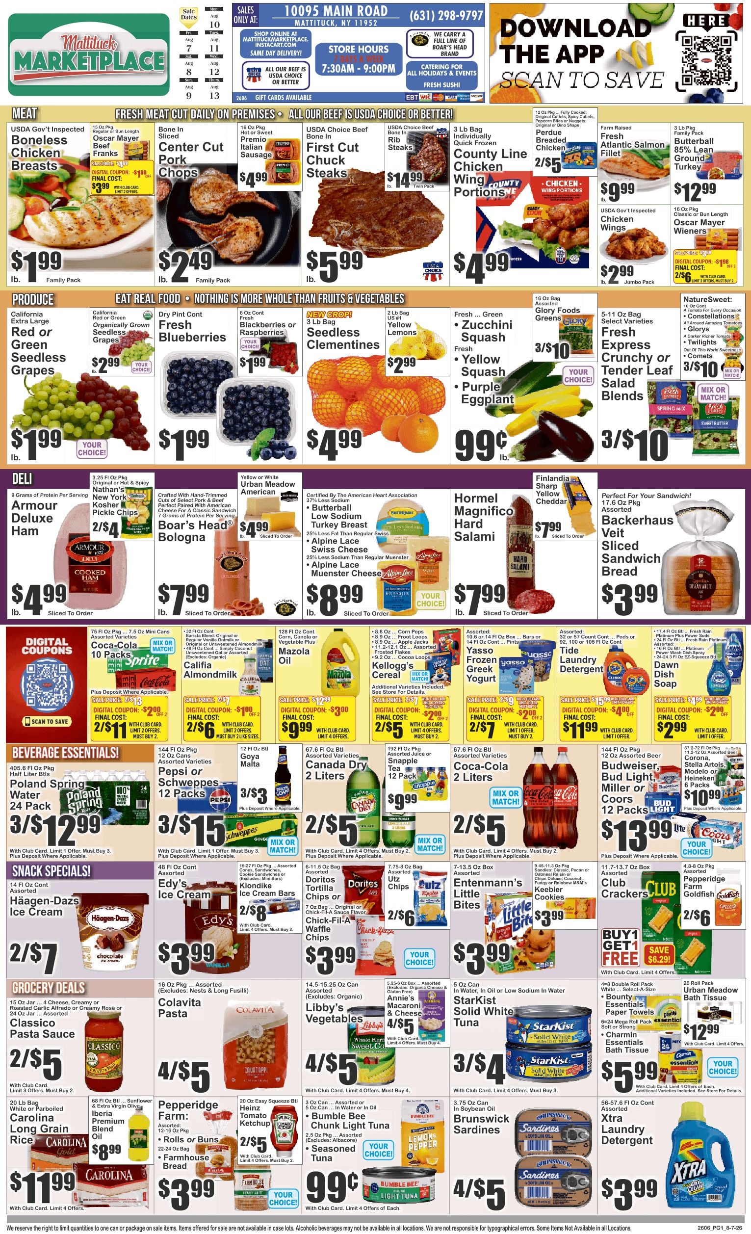 Mattituck Marketplace (10095 Main Road, Mattituck, NY) Weekly Ad August 7 - 13, 2026