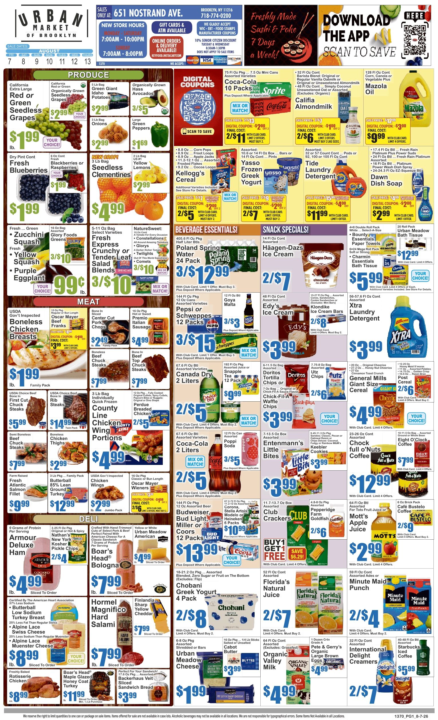 Urban Market (653 Nostrand Ave, Brooklyn, NY) Weekly Ad August 7 - 13, 2026