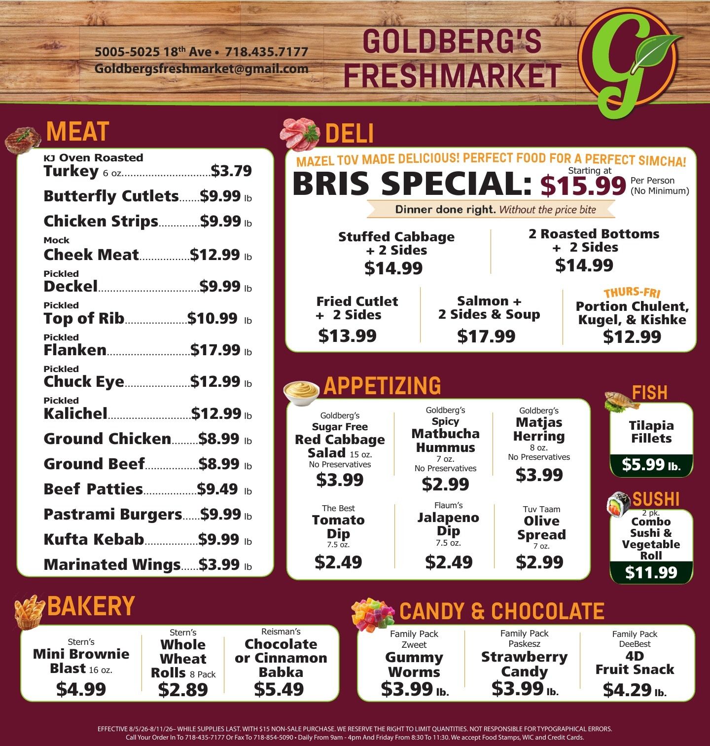 Goldberg's Freshmarket Weekly Ad August 5 - 11, 2026