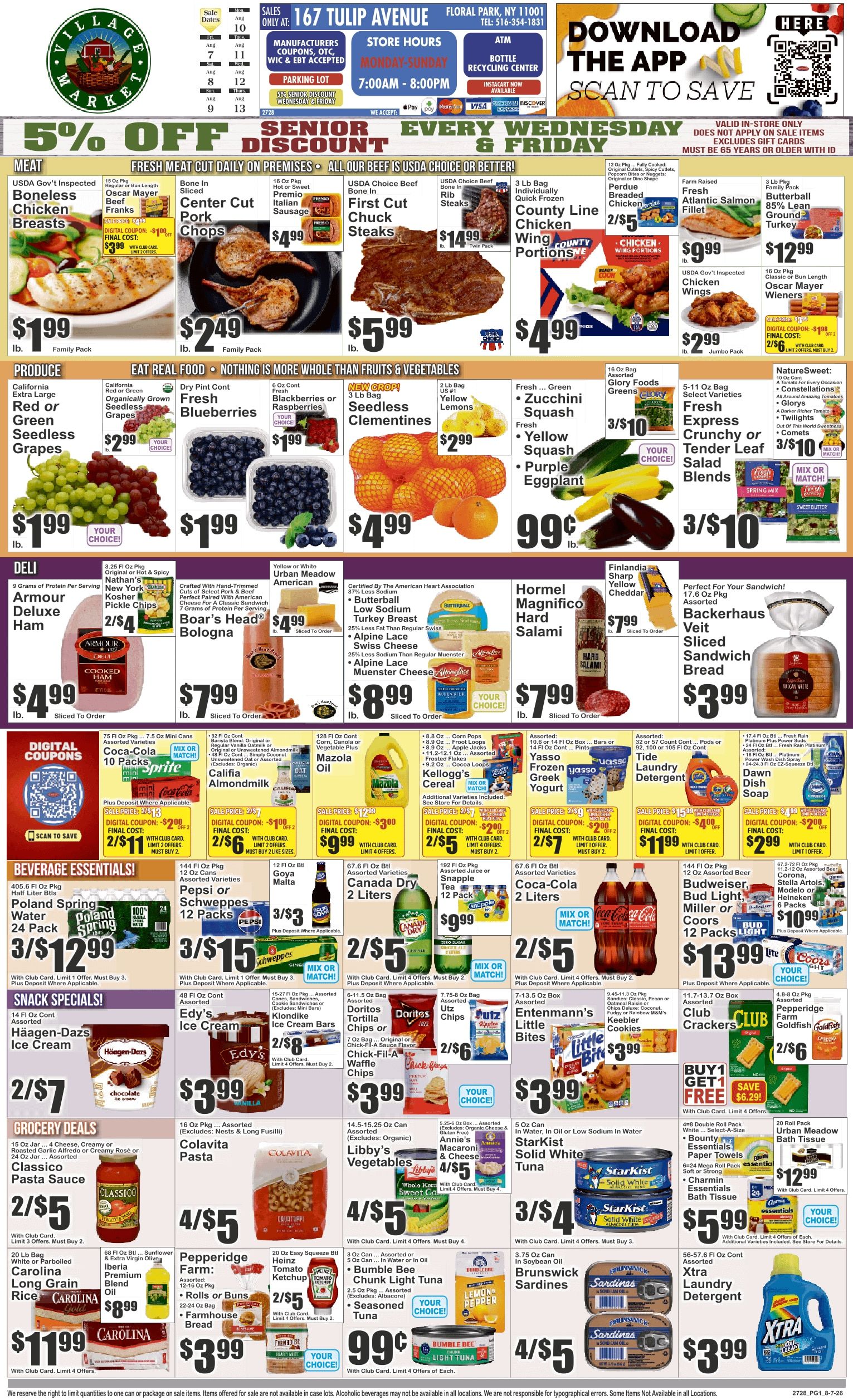 Village Market (167 Tulip Avenue, Floral Park, NY) Weekly Ad August 7 - 13, 2026