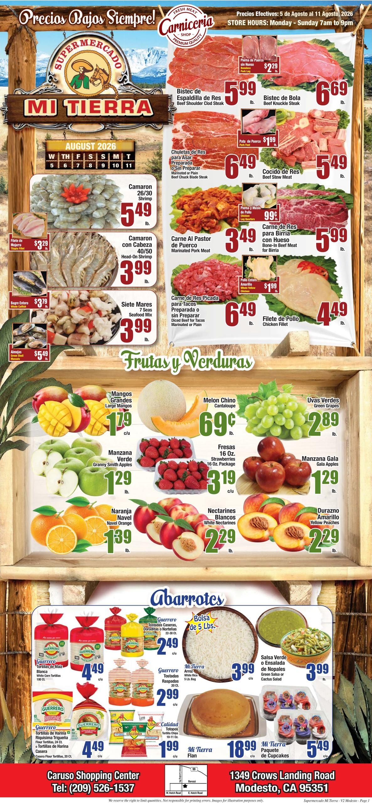 Supermercado Mi Tierra (Modesto–Empire Area, CA) Weekly Ad August 5 - 11, 2026