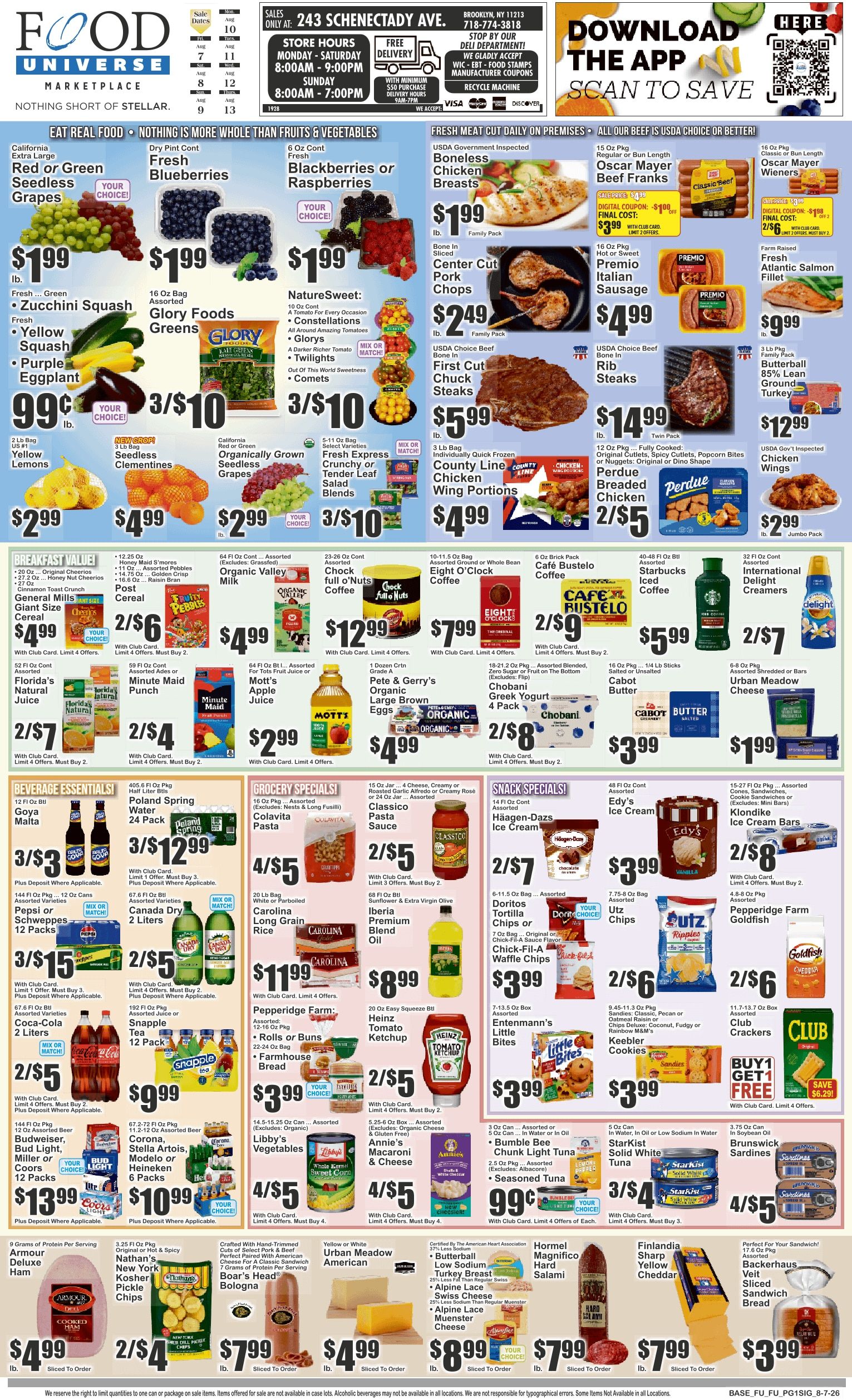Food Universe (243 Schenactady Ave., Brooklyn, NY) Weekly Ad August 7 - 13, 2026