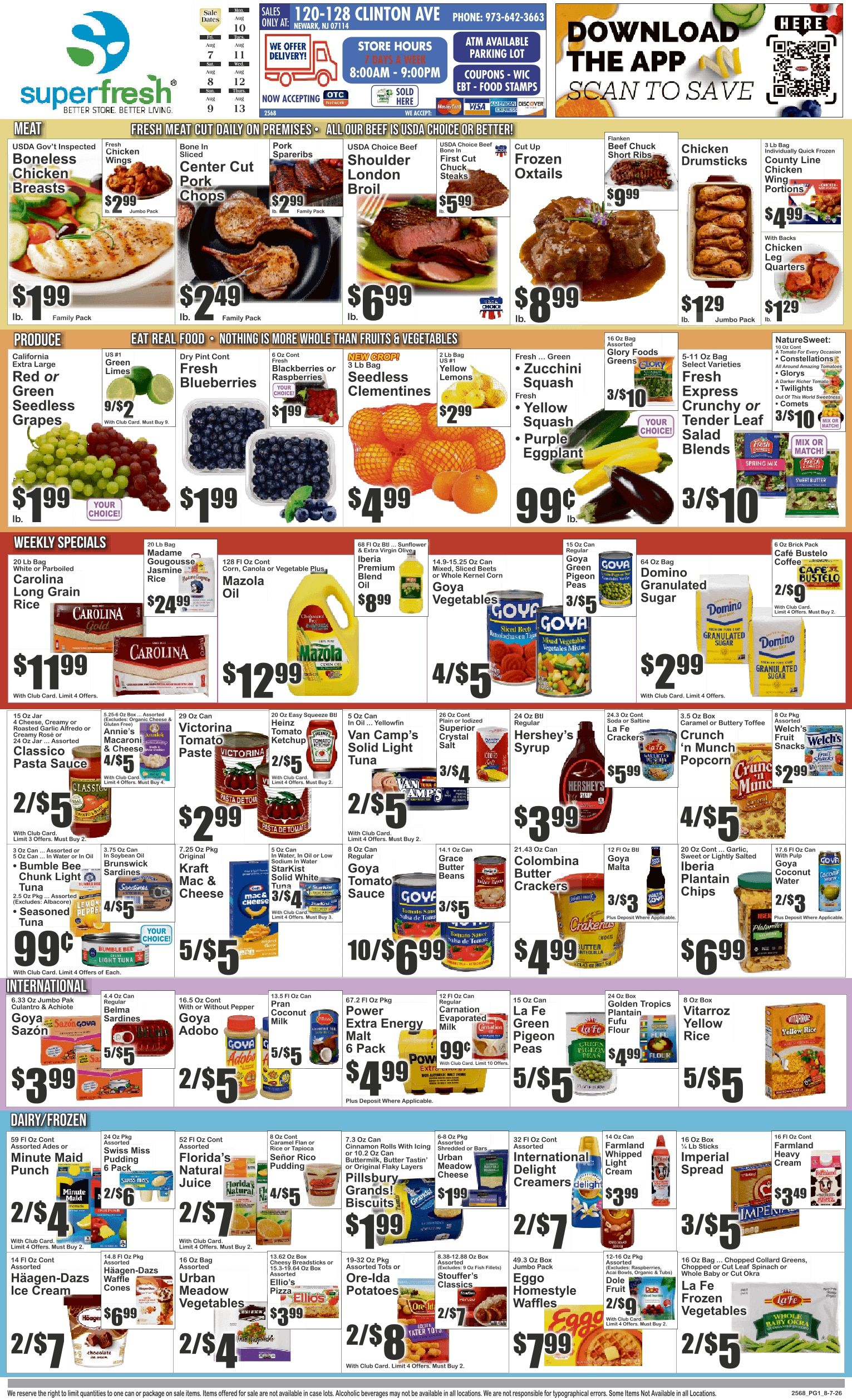 SuperFresh Supermarkets (Newark, NJ) Weekly Ad August 7 - 13, 2026