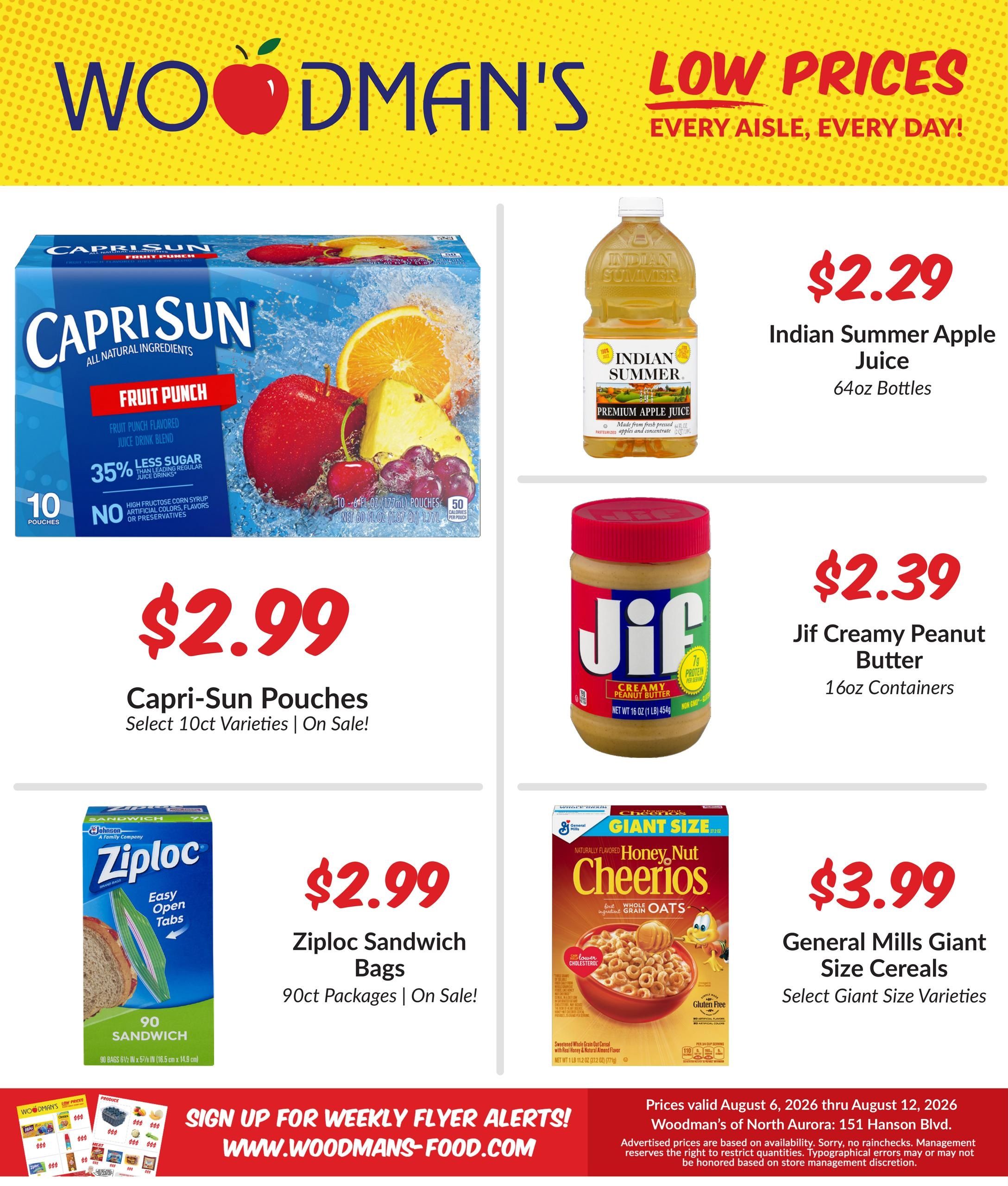 Woodman's Food Market (Aurora–Batavia Area, IL) M1000 Weekly Weekly Ad August 6 - 12, 2026