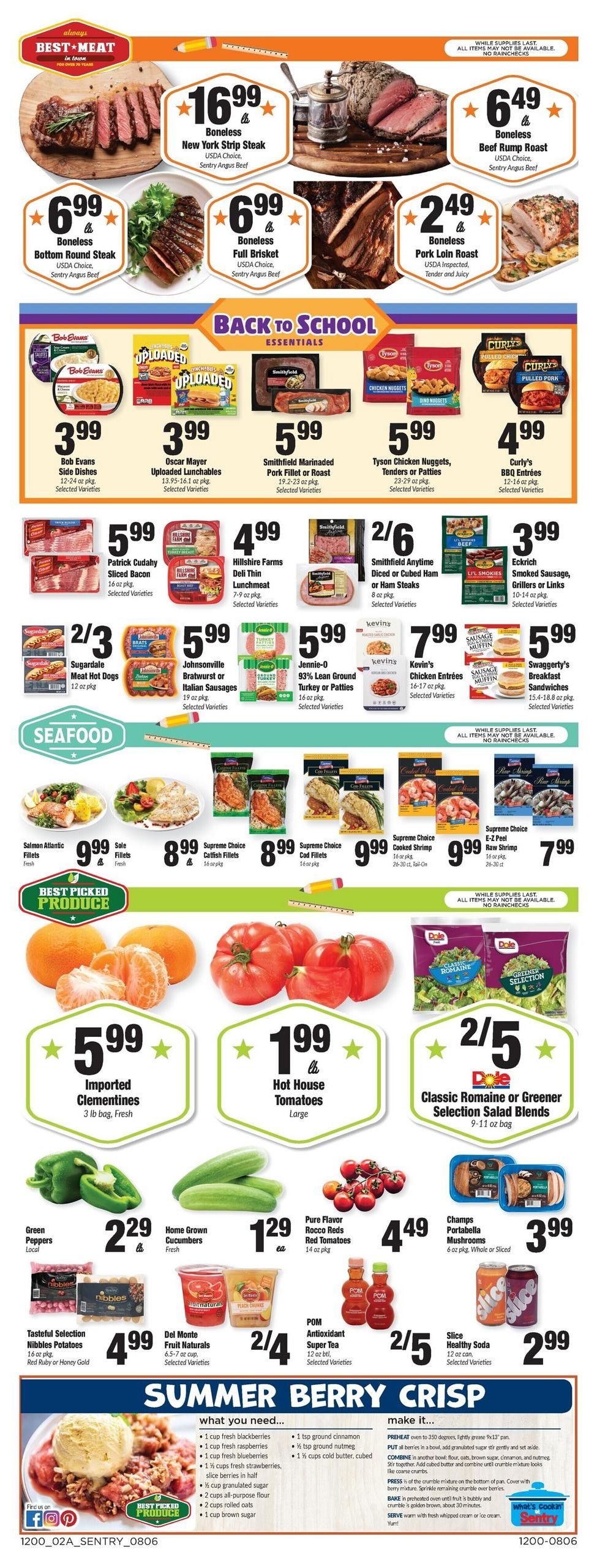 Sentry Foods Weekly Ad August 6 - 12, 2026
