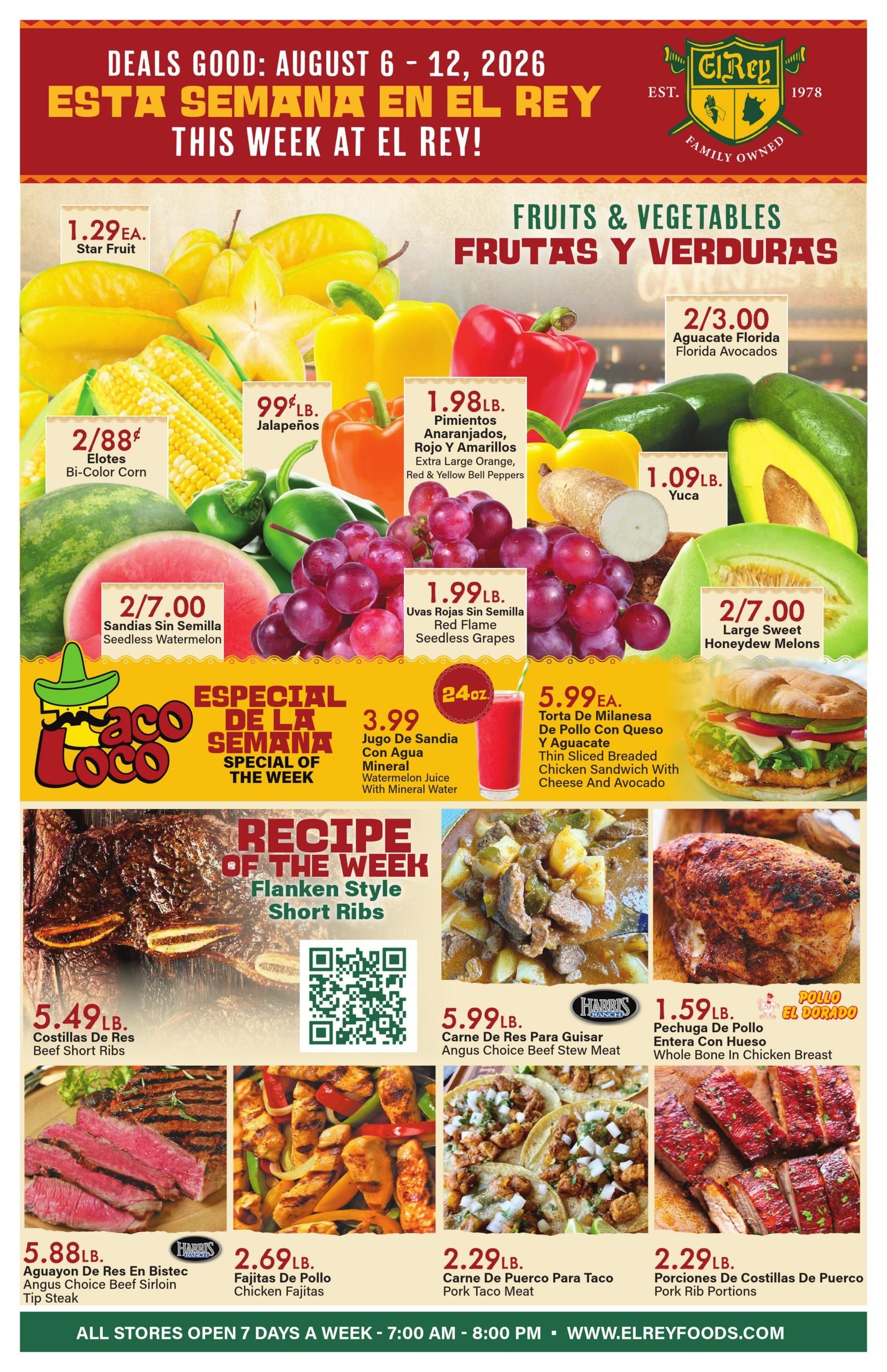 El Rey Foods Weekly Ad August 6 - 12, 2026