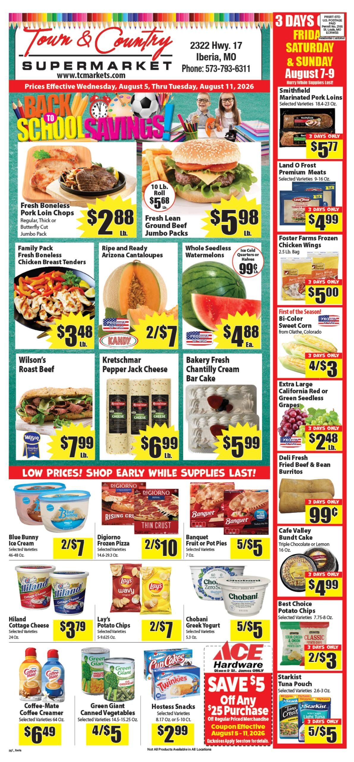 Town & Country Supermarket (Westphalia–Saint Thomas Area, MO) Weekly Ad August 5 - 11, 2026