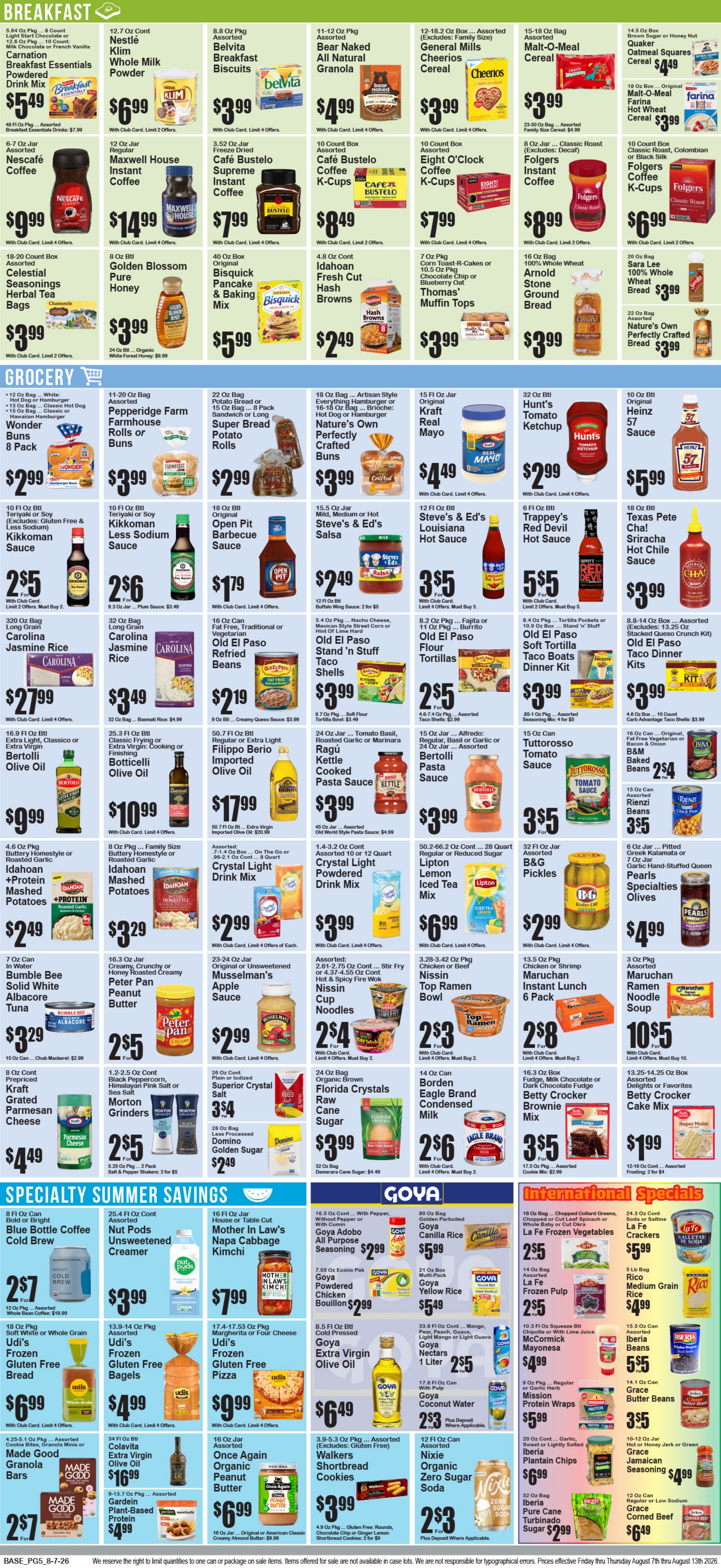Food World Supermarket Weekly Ad August 7 - 13, 2026