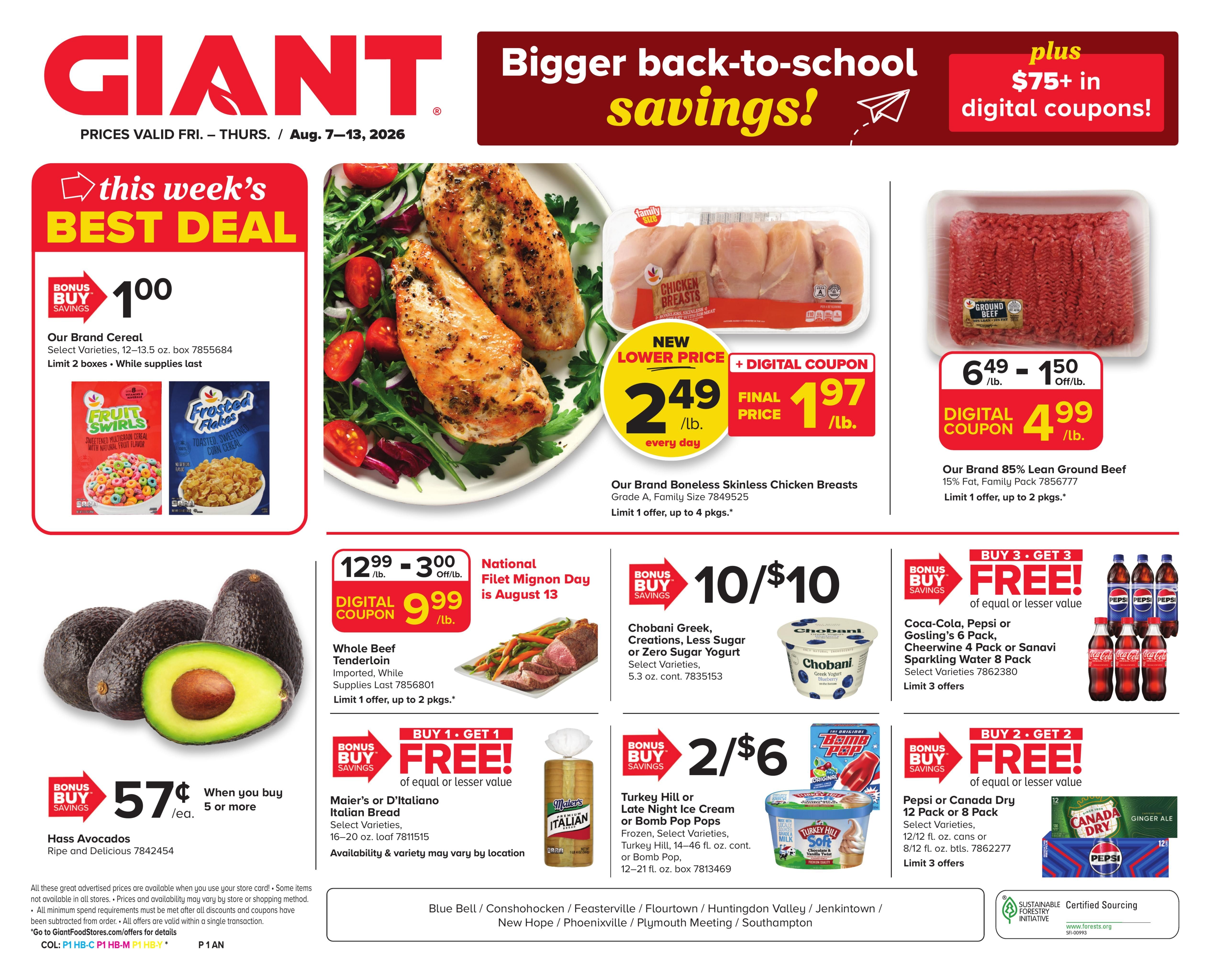Giant Food Stores (Edison Area, NJ) Weekly Ad August 7 - 13, 2026