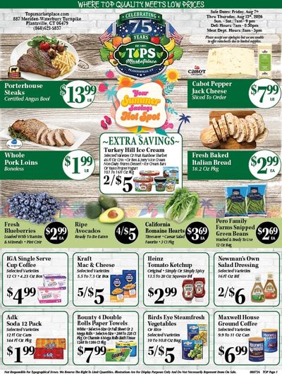 Tops Marketplace Weekly Ad August 7 - 13, 2026