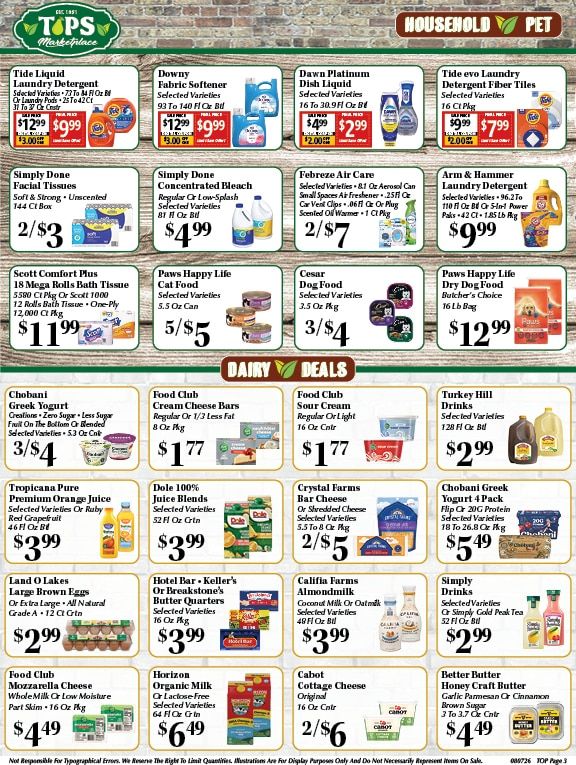 Tops Marketplace Weekly Ad August 7 - 13, 2026
