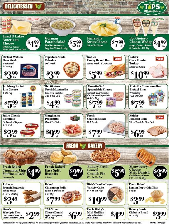 Tops Marketplace Weekly Ad August 7 - 13, 2026