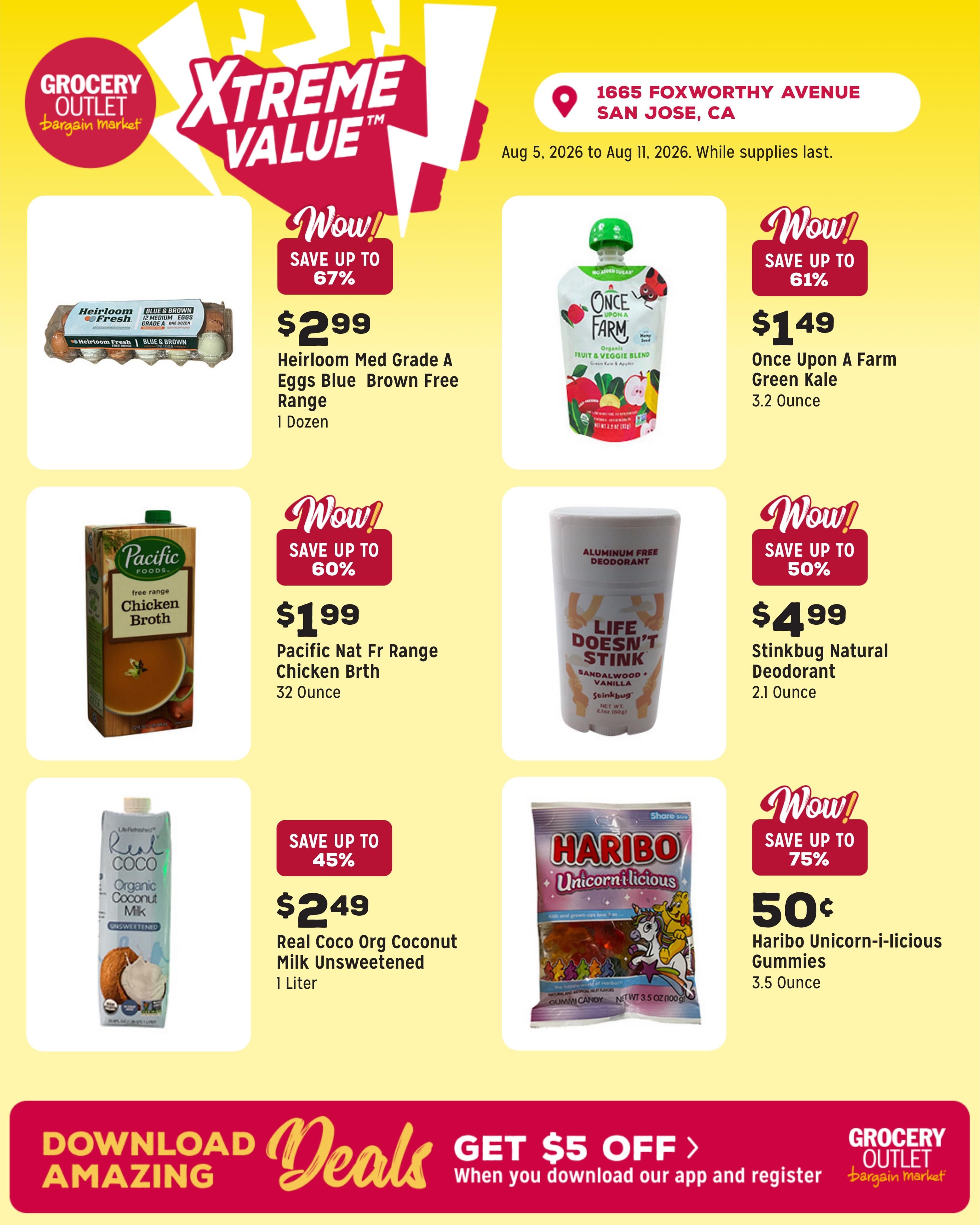 Grocery Outlet (Los Gatos Area, CA) Weekly Ad August 5 - 11, 2026