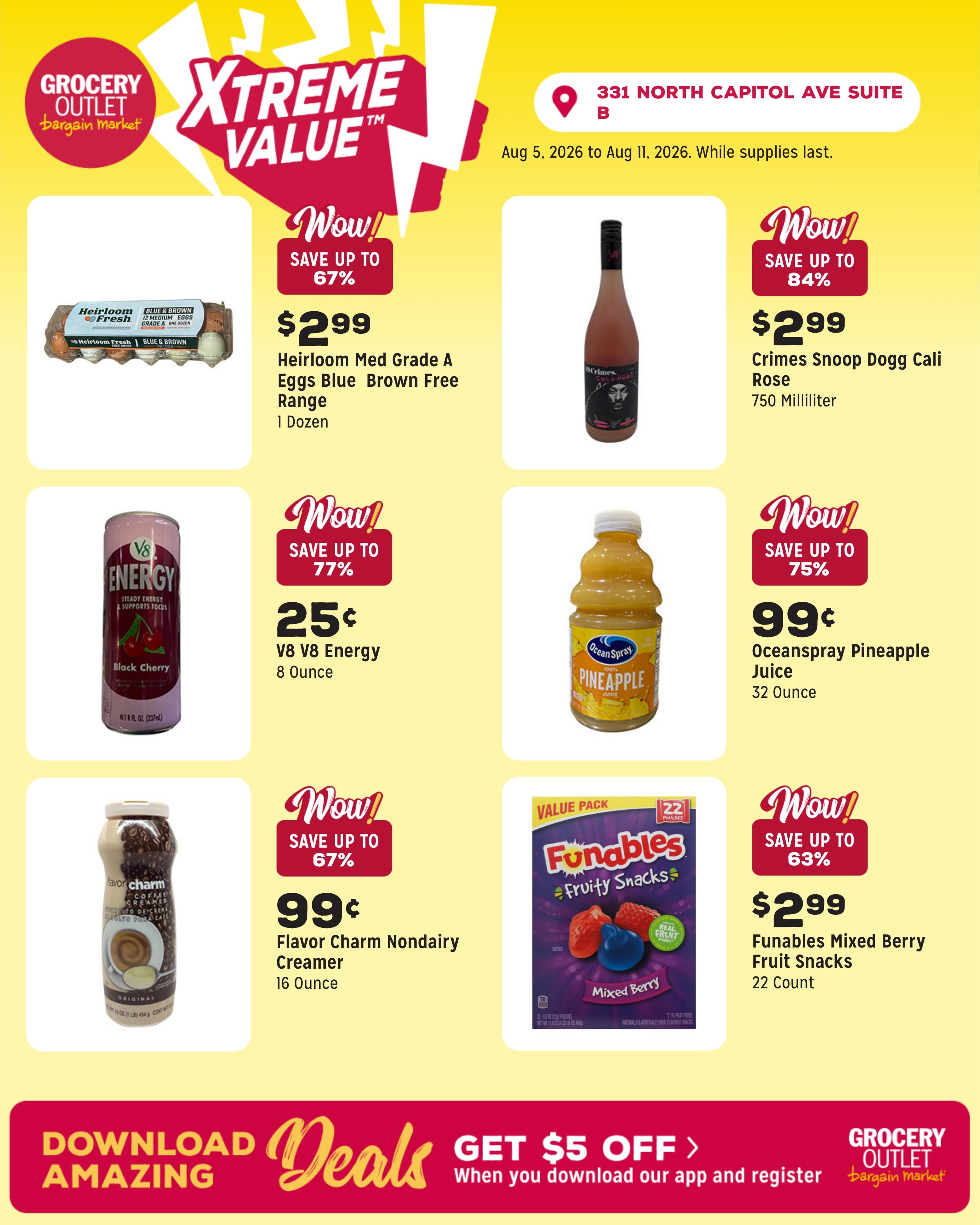 Grocery Outlet (Mount Hamilton Area, CA) Weekly Ad August 5 - 11, 2026