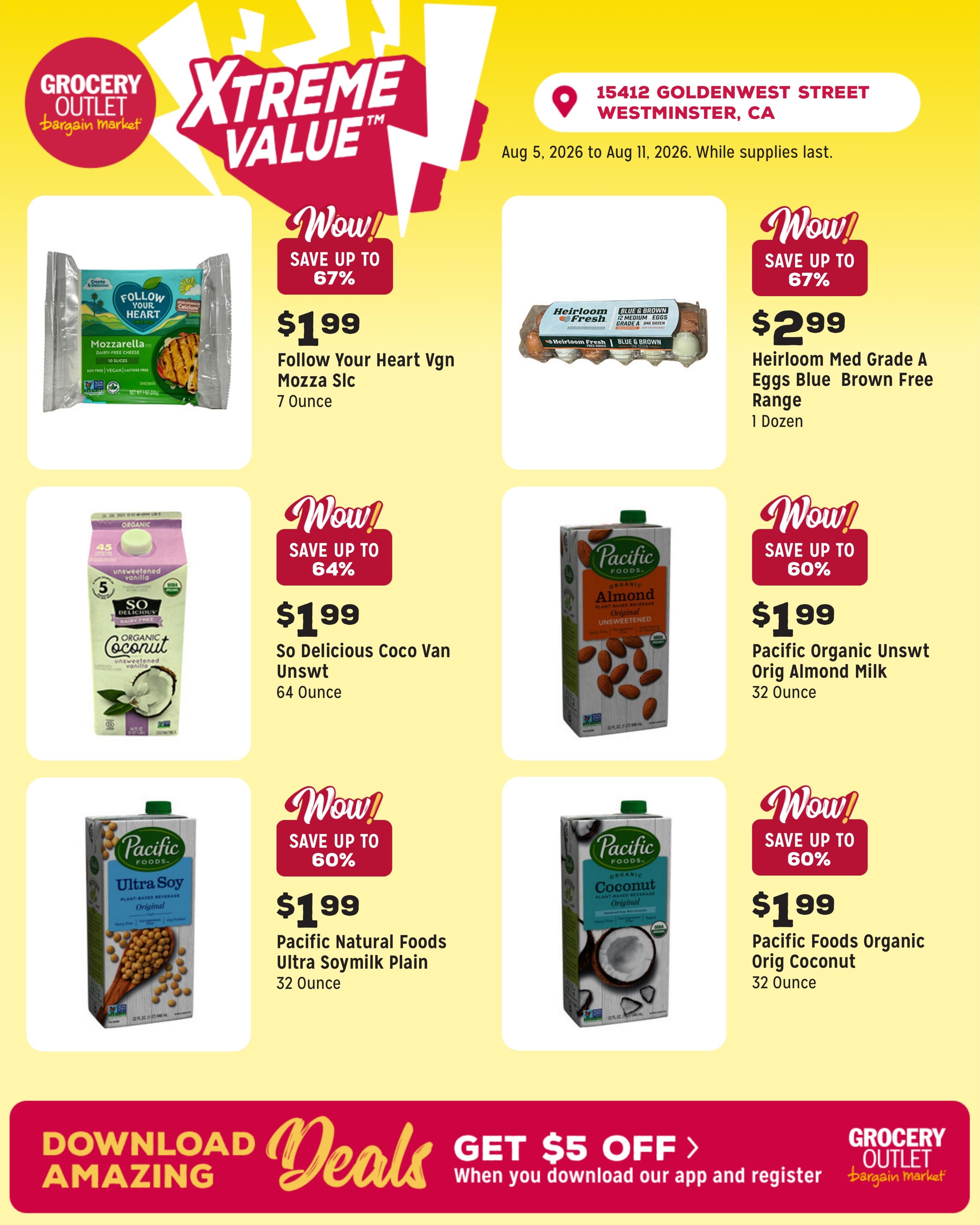Grocery Outlet (Garden Grove–Westminster Area, CA) Weekly Ad August 5 - 11, 2026