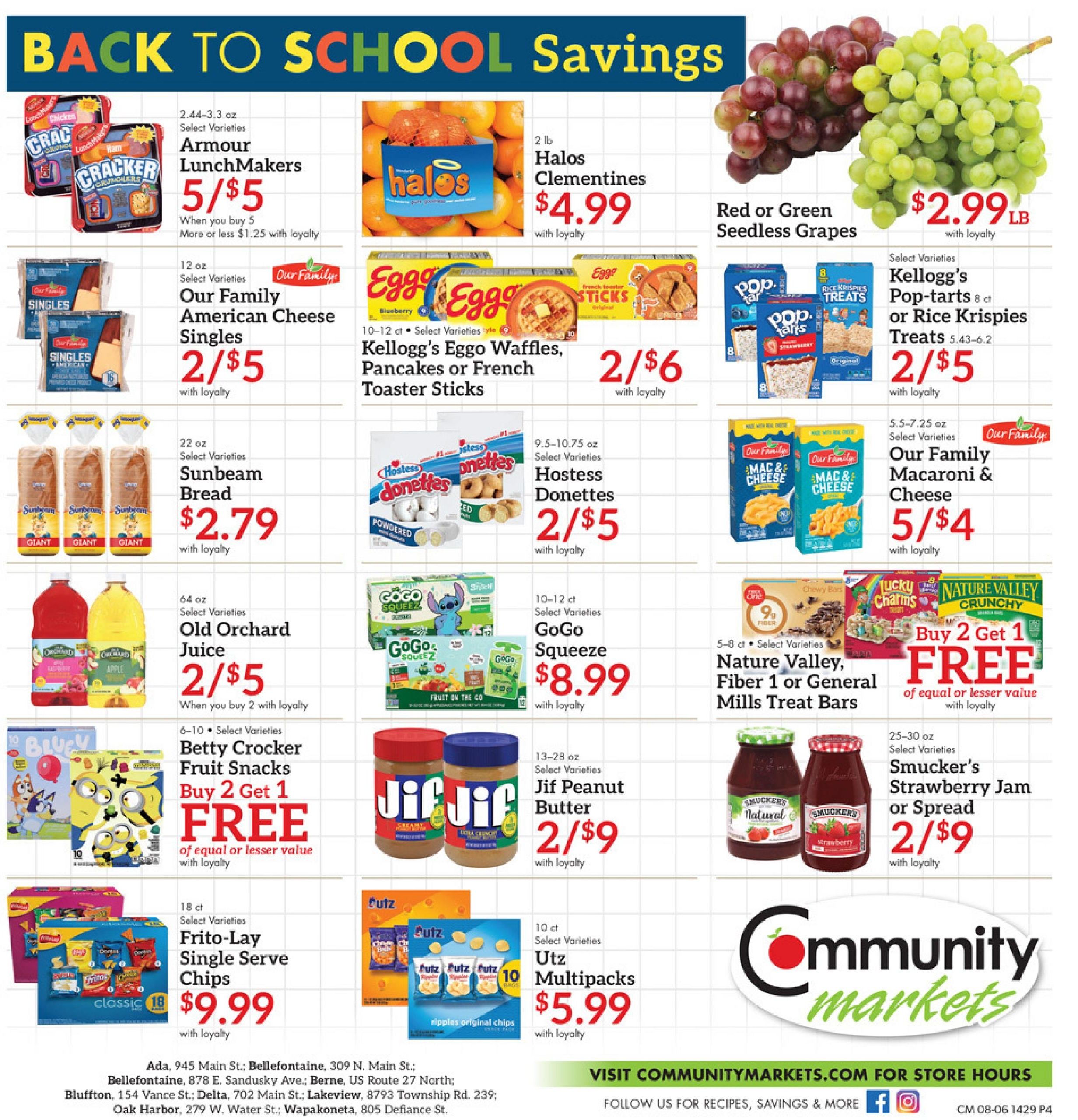 Community Markets (Lima–Van Wert Area, OH) Weekly Ad August 6 - 12, 2026
