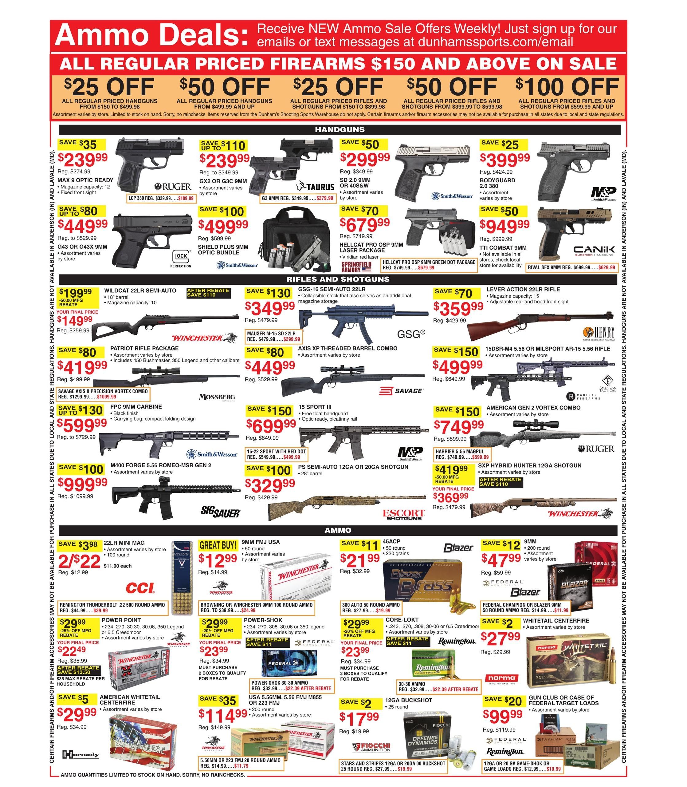 Dunham's Sports (Combs Area, AR) Weekly Ad August 8 - 13, 2026