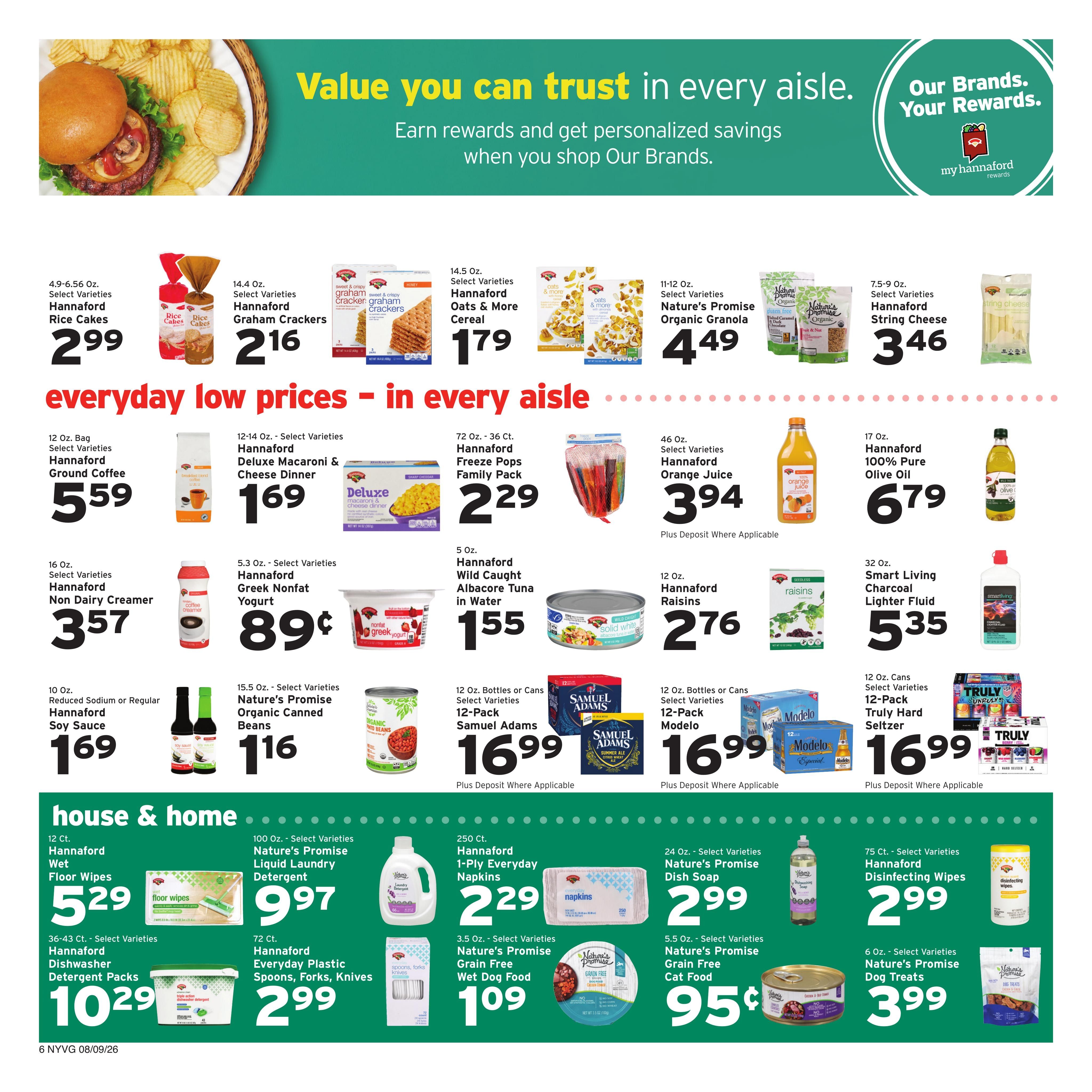 Hannaford (Poughkeepsie Area, NY) Week 33 Weekly Ad August 9 - 15, 2026