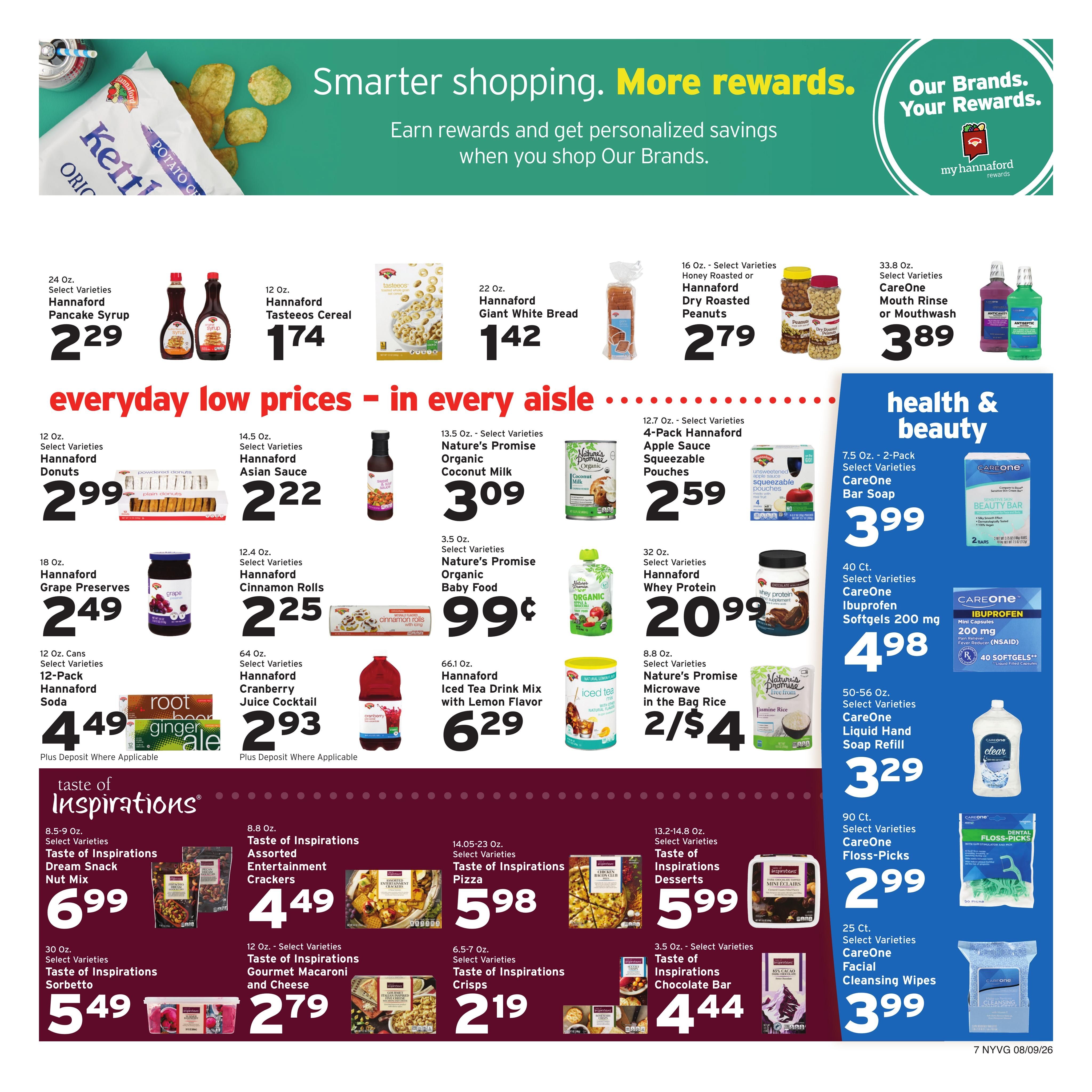 Hannaford (Poughkeepsie Area, NY) Week 33 Weekly Ad August 9 - 15, 2026