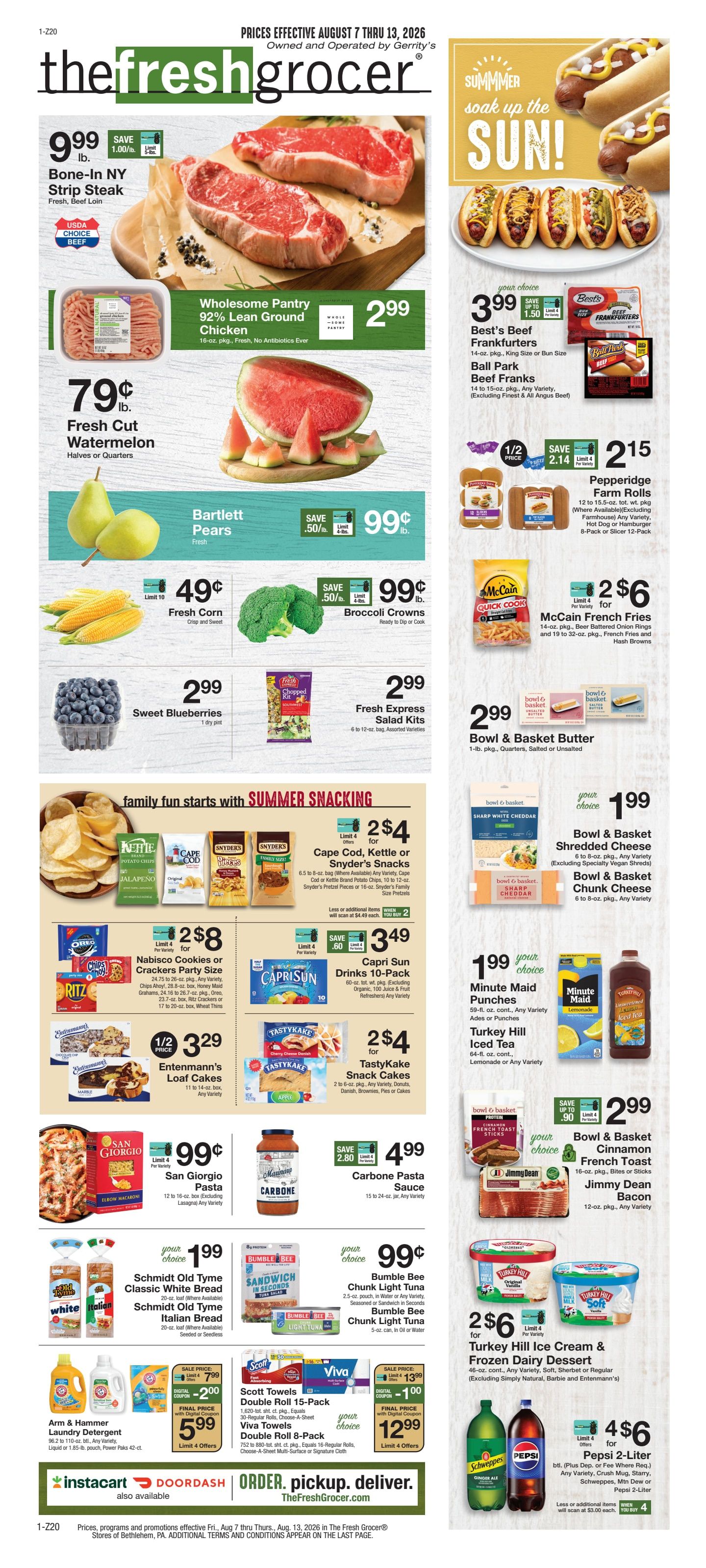 The Fresh Grocer (1880 Stefko Blvd, Bethlehem, PA) Weekly Ad August 7 - 13, 2026