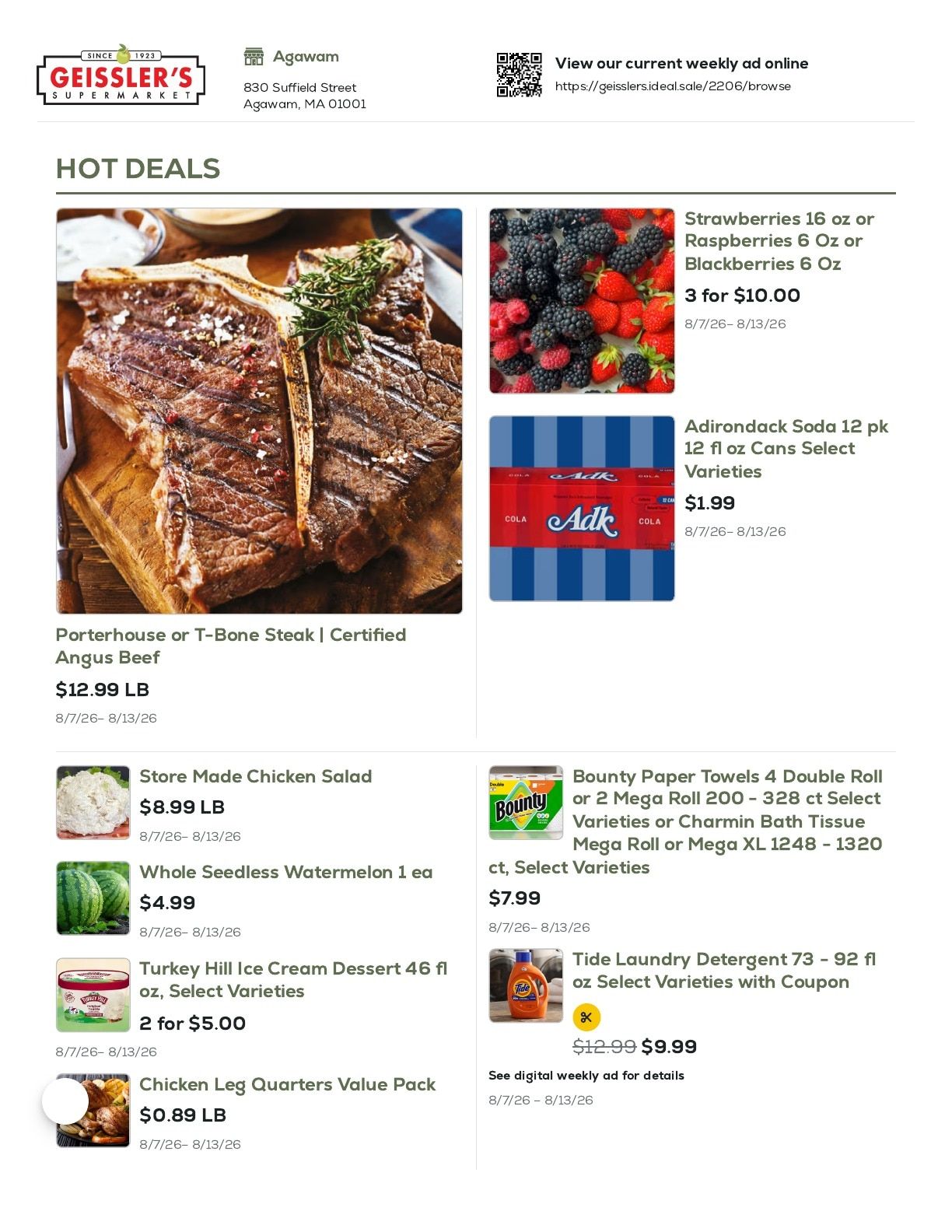 Geissler's Supermarket Weekly Ad August 7 - 13, 2026