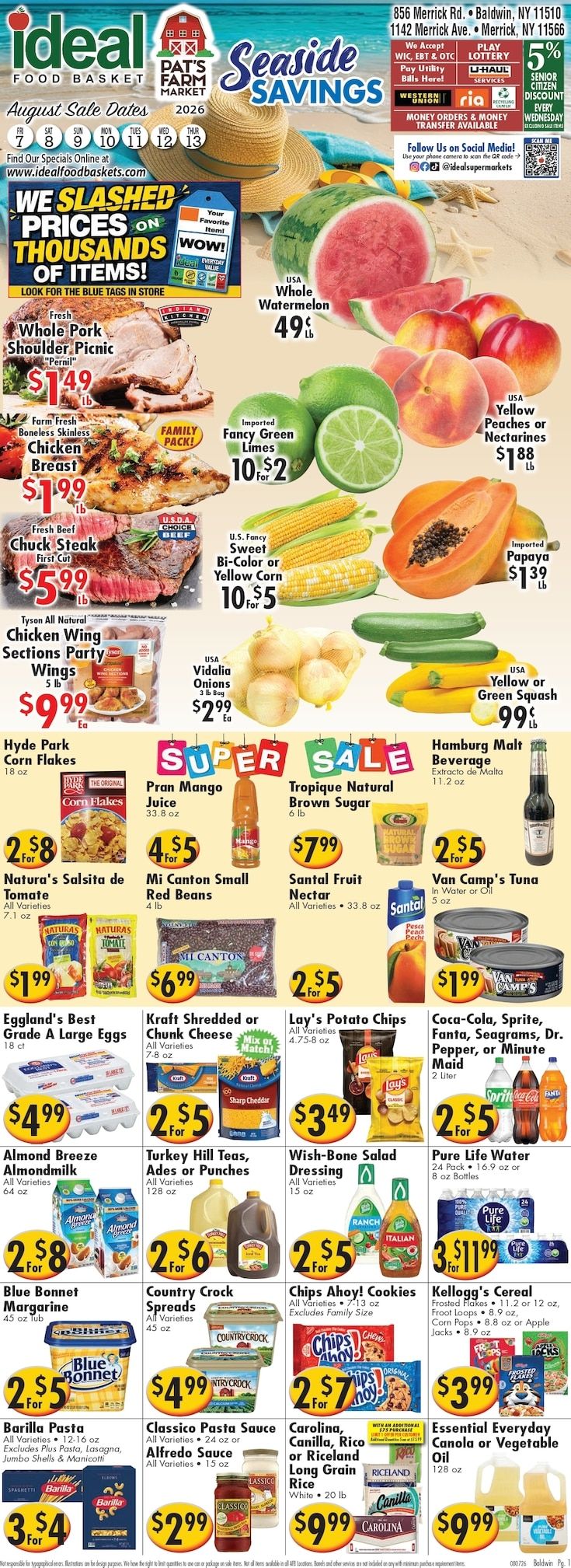 Ideal Food Basket (Baldwin, NY) Weekly Ad August 7 - 13, 2026
