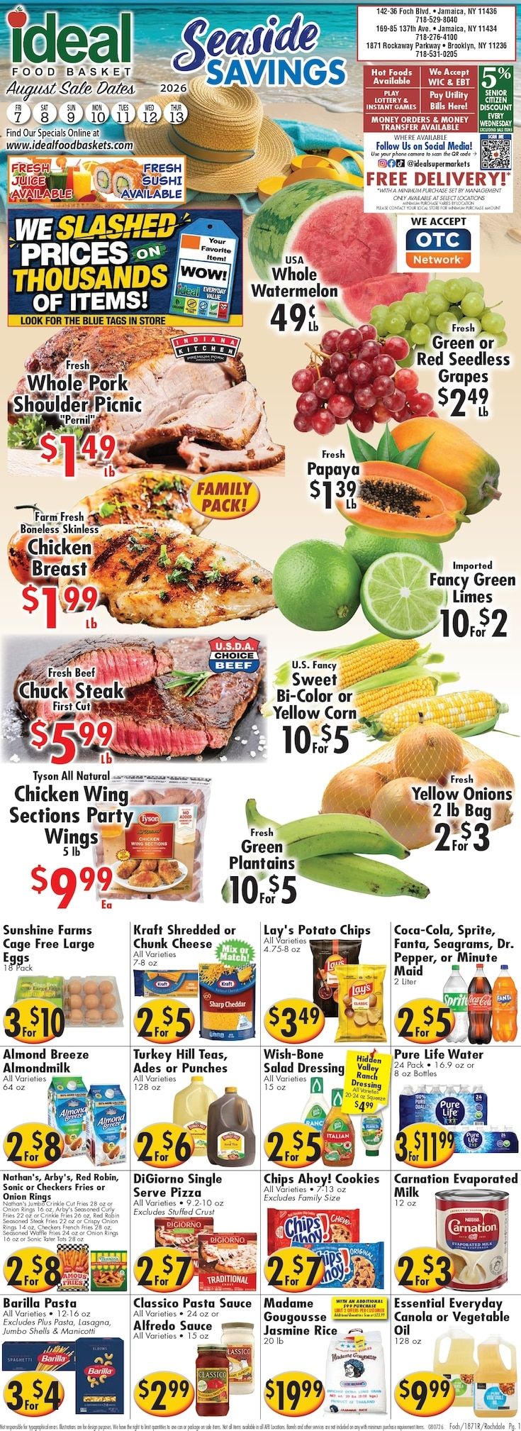 Ideal Food Basket (Brooklyn and Jamaica, NY) Weekly Ad August 7 - 13, 2026