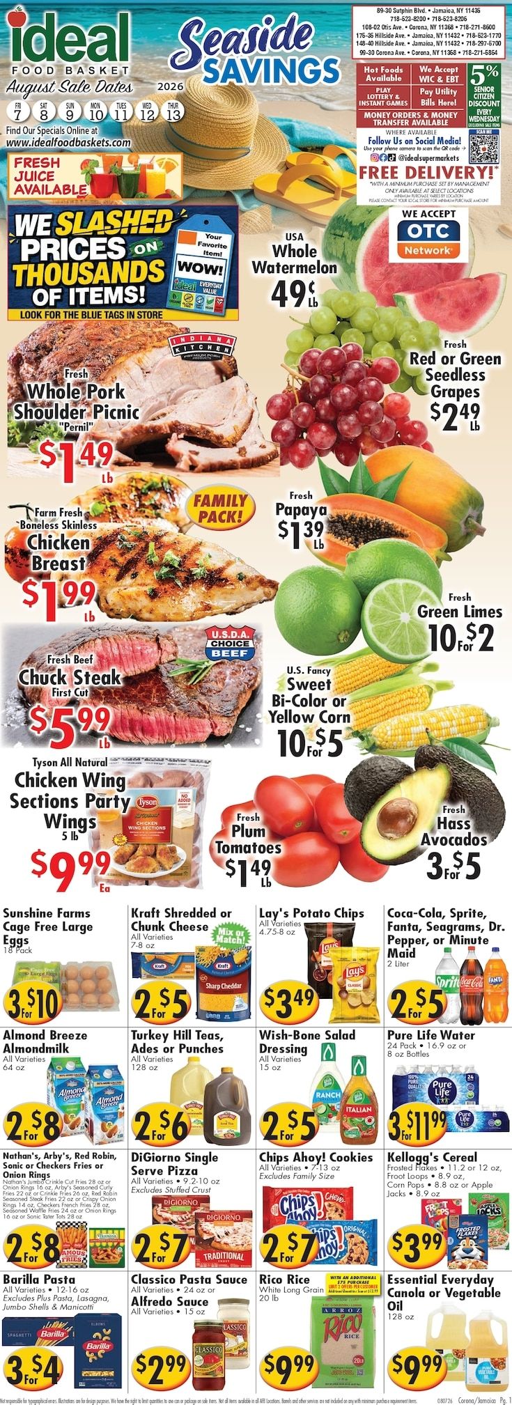 Ideal Food Basket (Corona and Jamaica, NY) Weekly Ad August 7 - 13, 2026