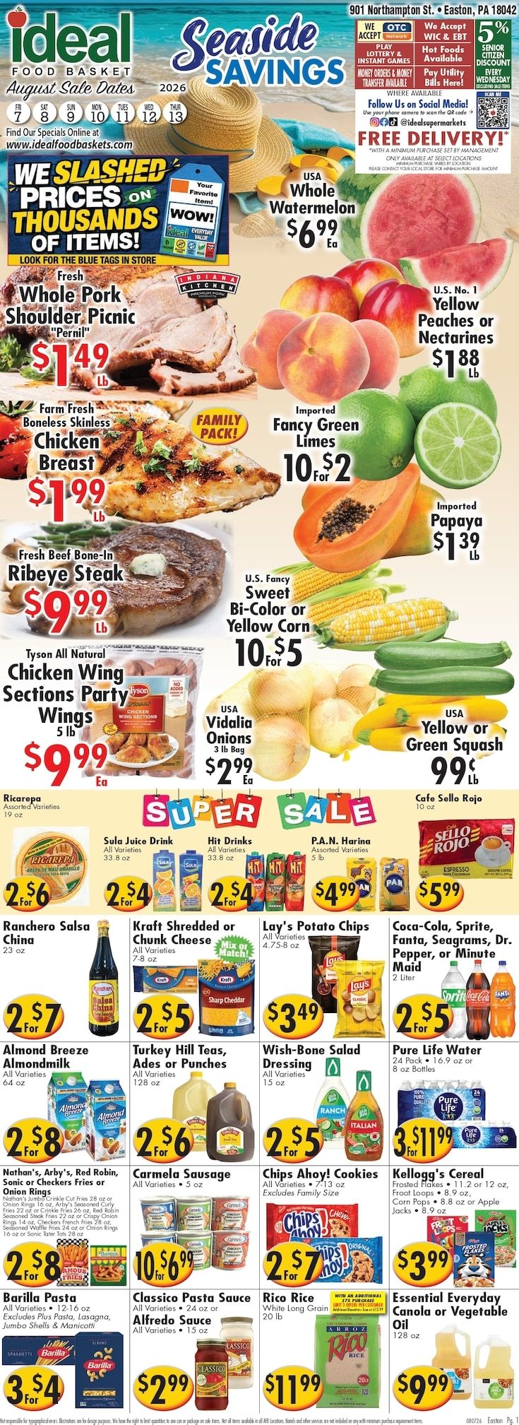 Ideal Food Basket (Easton, PA) Weekly Ad August 7 - 13, 2026