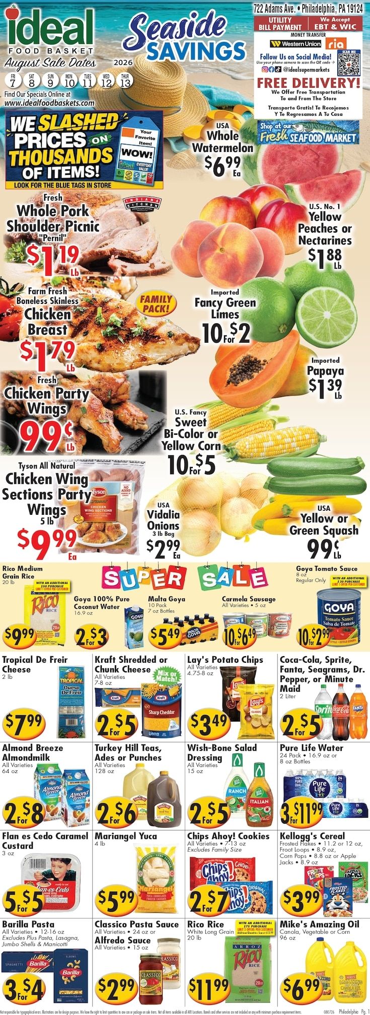Ideal Food Basket (Philadelphia, PA) Weekly Ad August 7 - 13, 2026