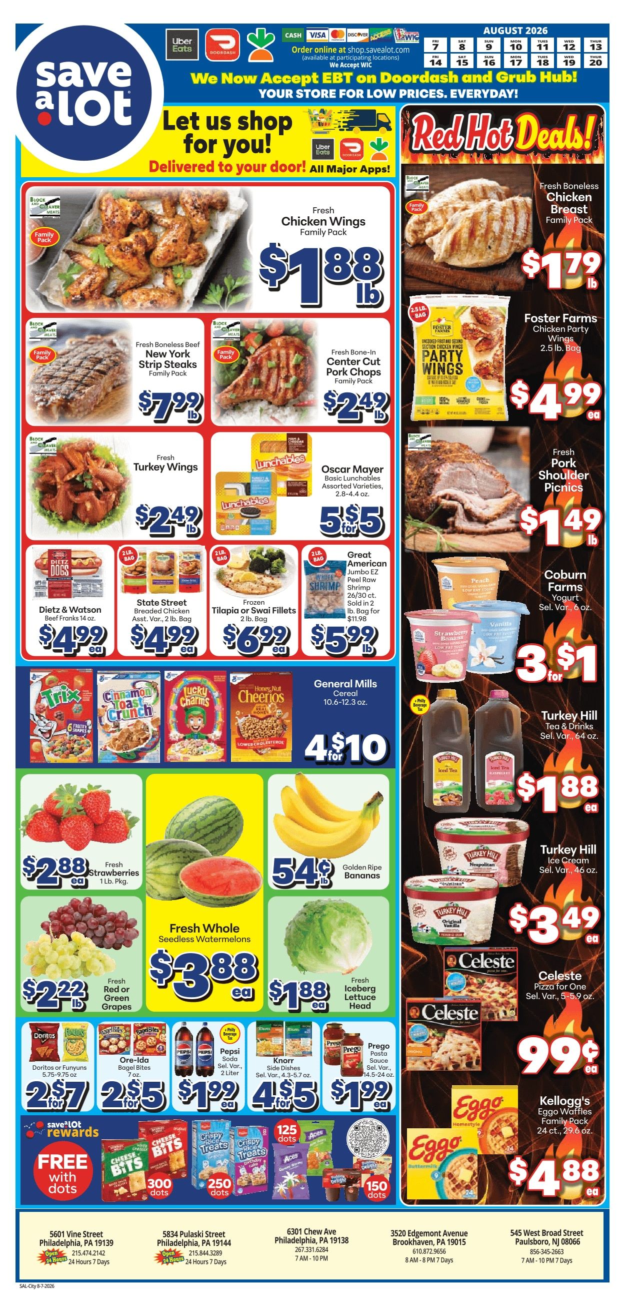 Save a Lot Food Stores (Paulsboro, NJ) Weekly Ad August 7 - 20, 2026