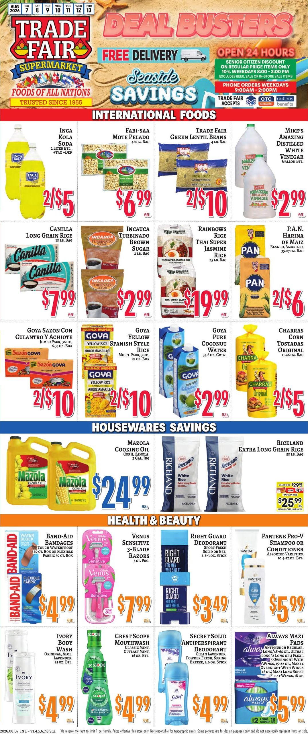 Trade Fair Supermarket Weekly Ad August 7 - 13, 2026