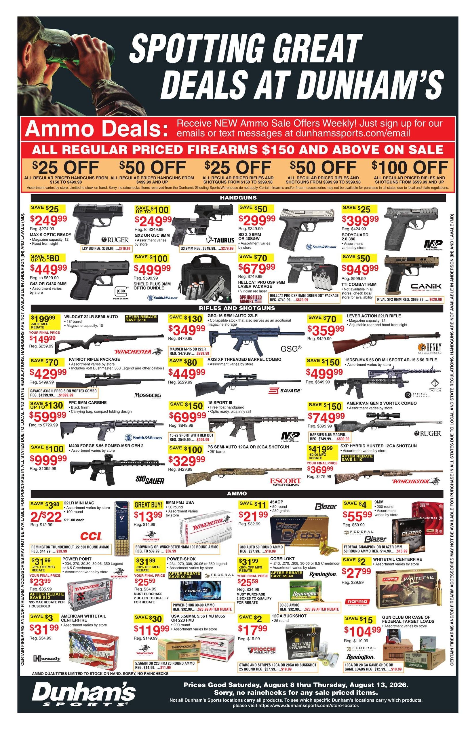 Dunham's Sports (Phenix City Area, AL) Weekly Ad August 8 - 13, 2026
