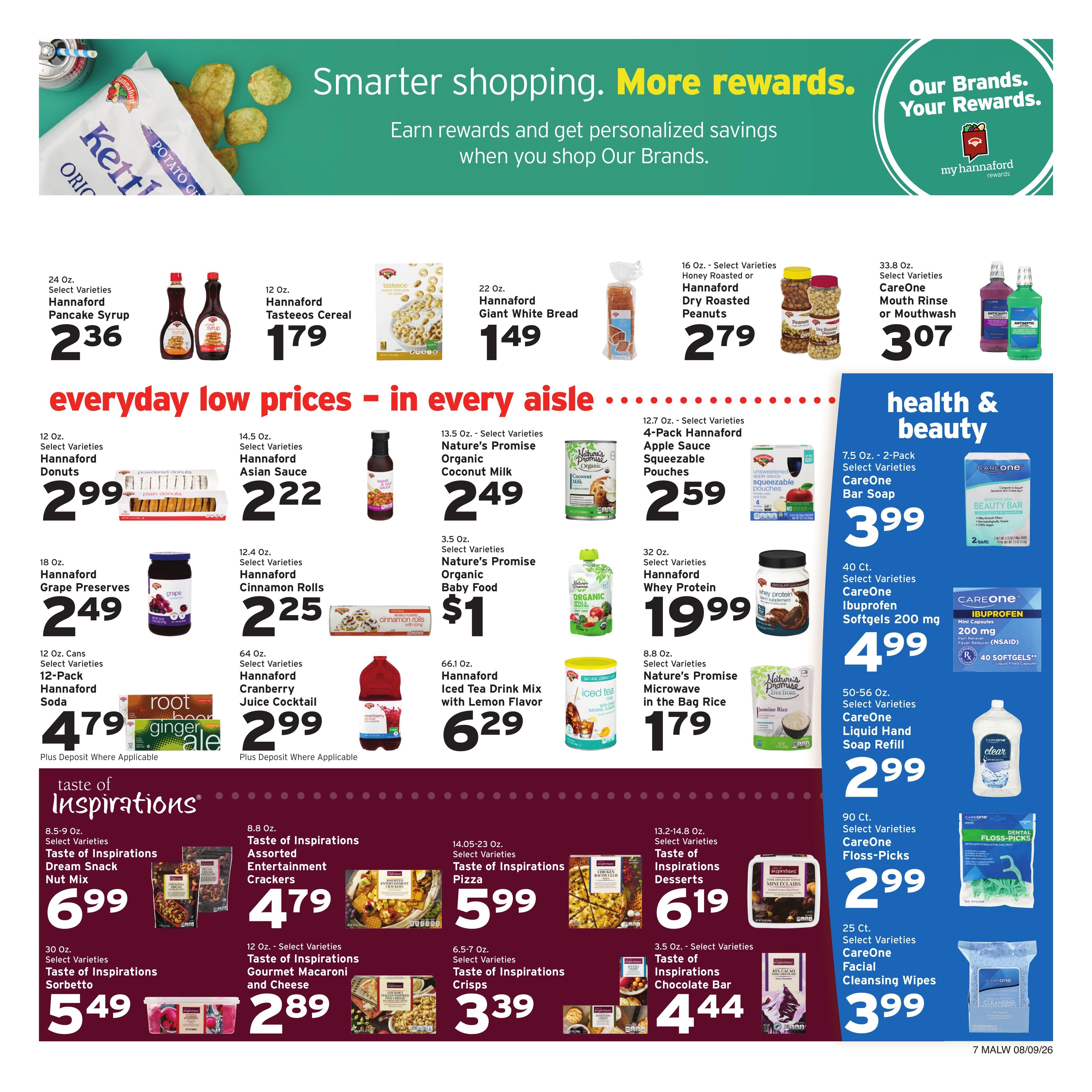 Hannaford (Athol–Cambridge Area, MA) Week 33 Weekly Ad August 9 - 15, 2026