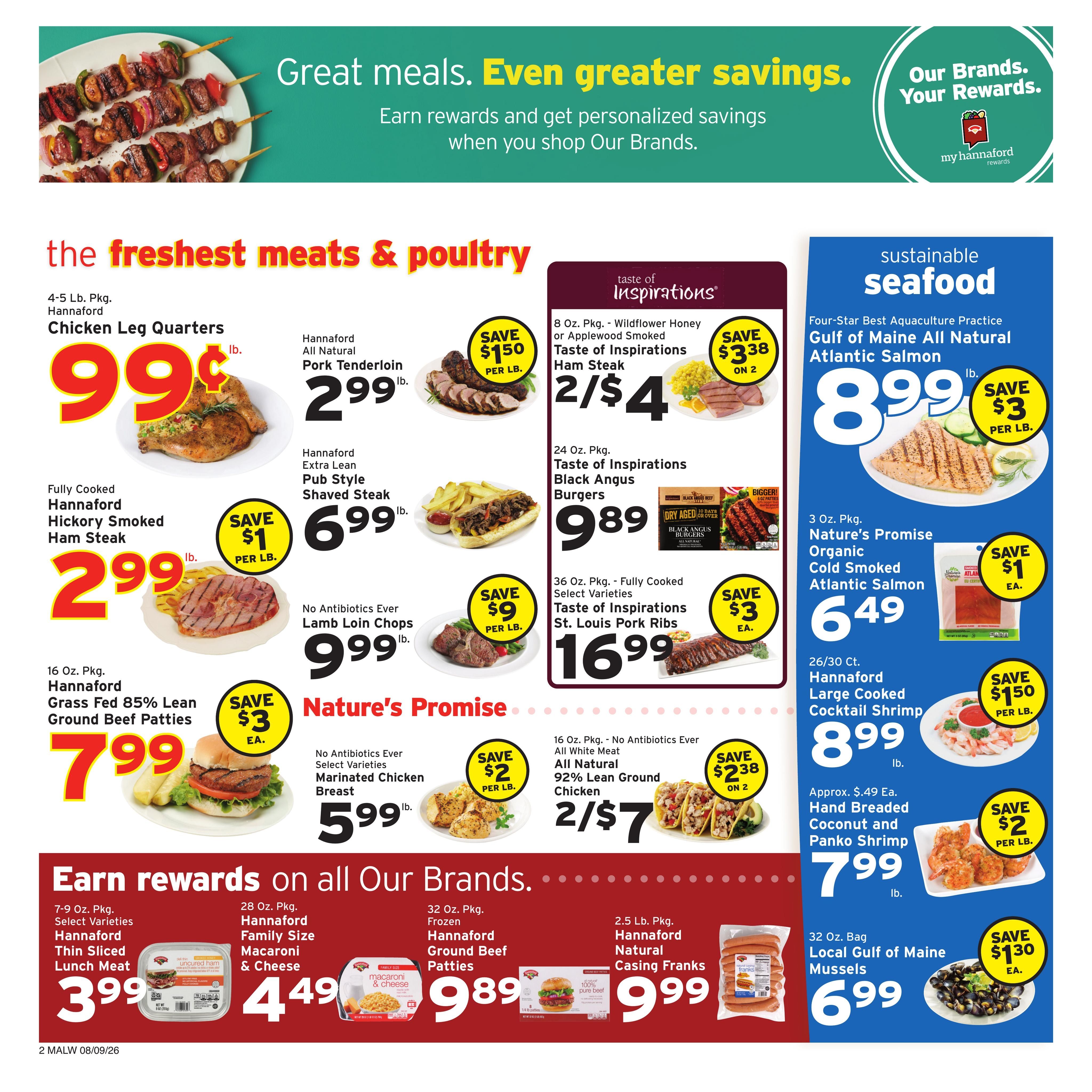 Hannaford (Athol–Cambridge Area, MA) Week 33 Weekly Ad August 9 - 15, 2026