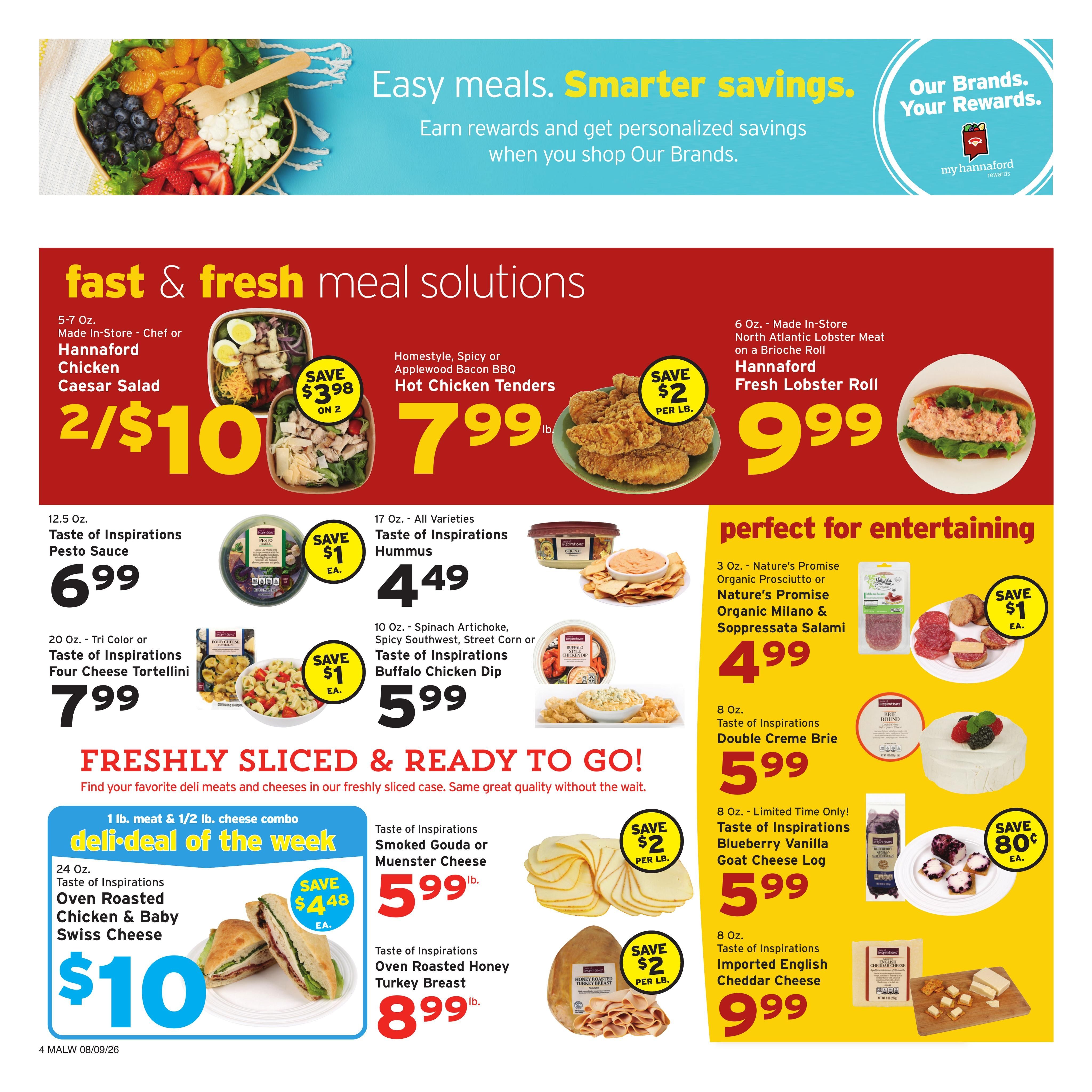 Hannaford (Athol–Cambridge Area, MA) Week 33 Weekly Ad August 9 - 15, 2026