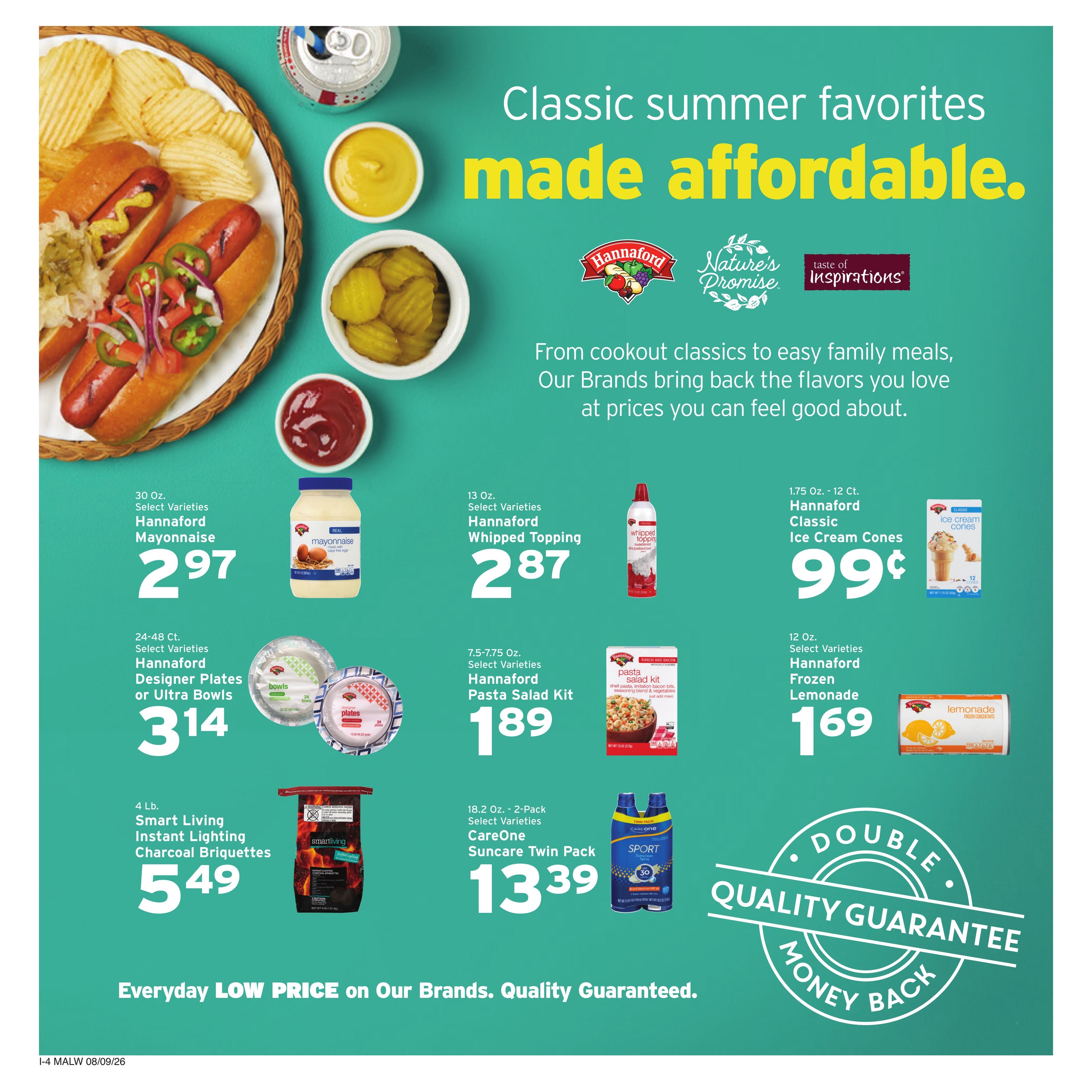 Hannaford (Athol–Cambridge Area, MA) Week 33 Weekly Ad August 9 - 15, 2026