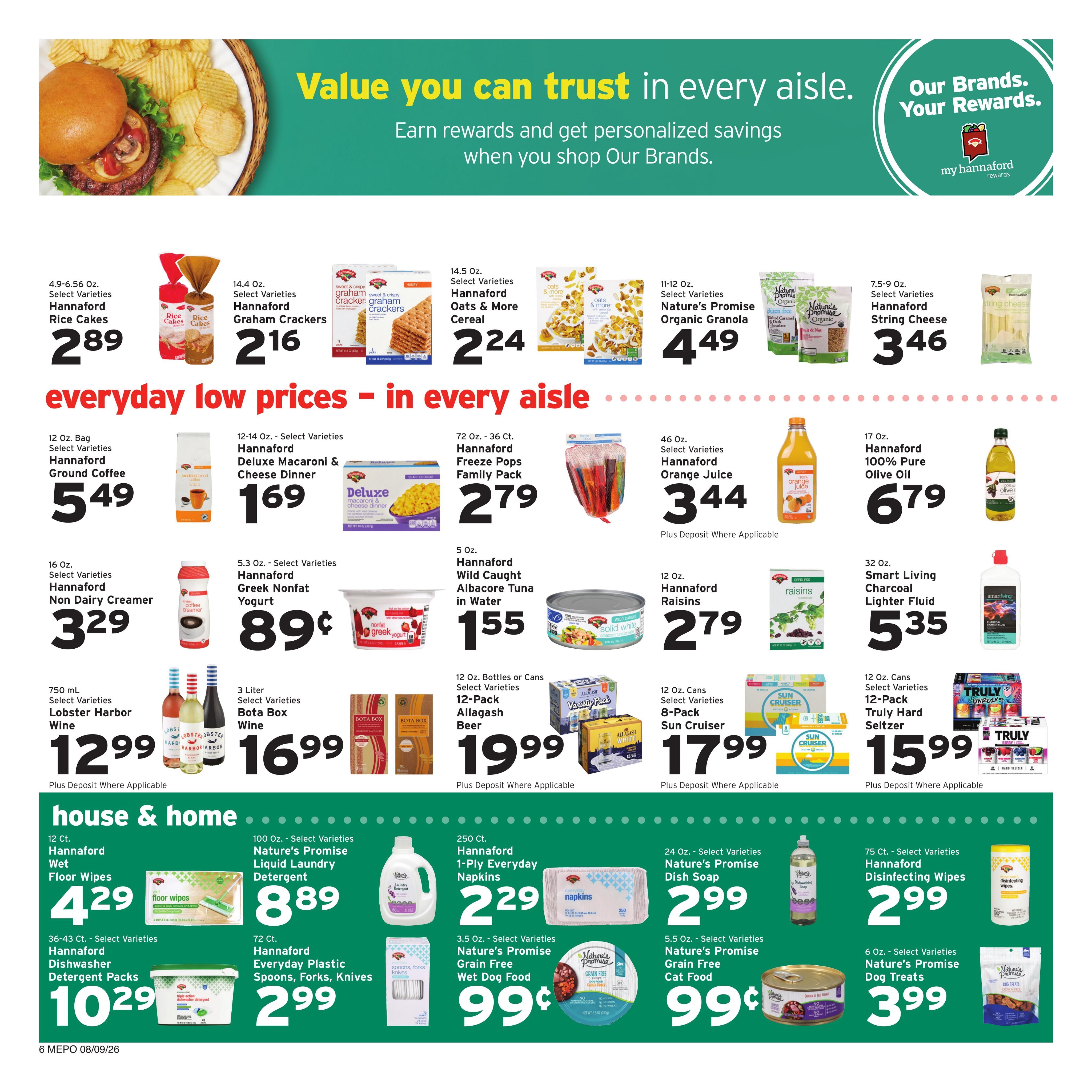 Hannaford (Portland Area, ME) Week 33 Weekly Ad August 9 - 15, 2026
