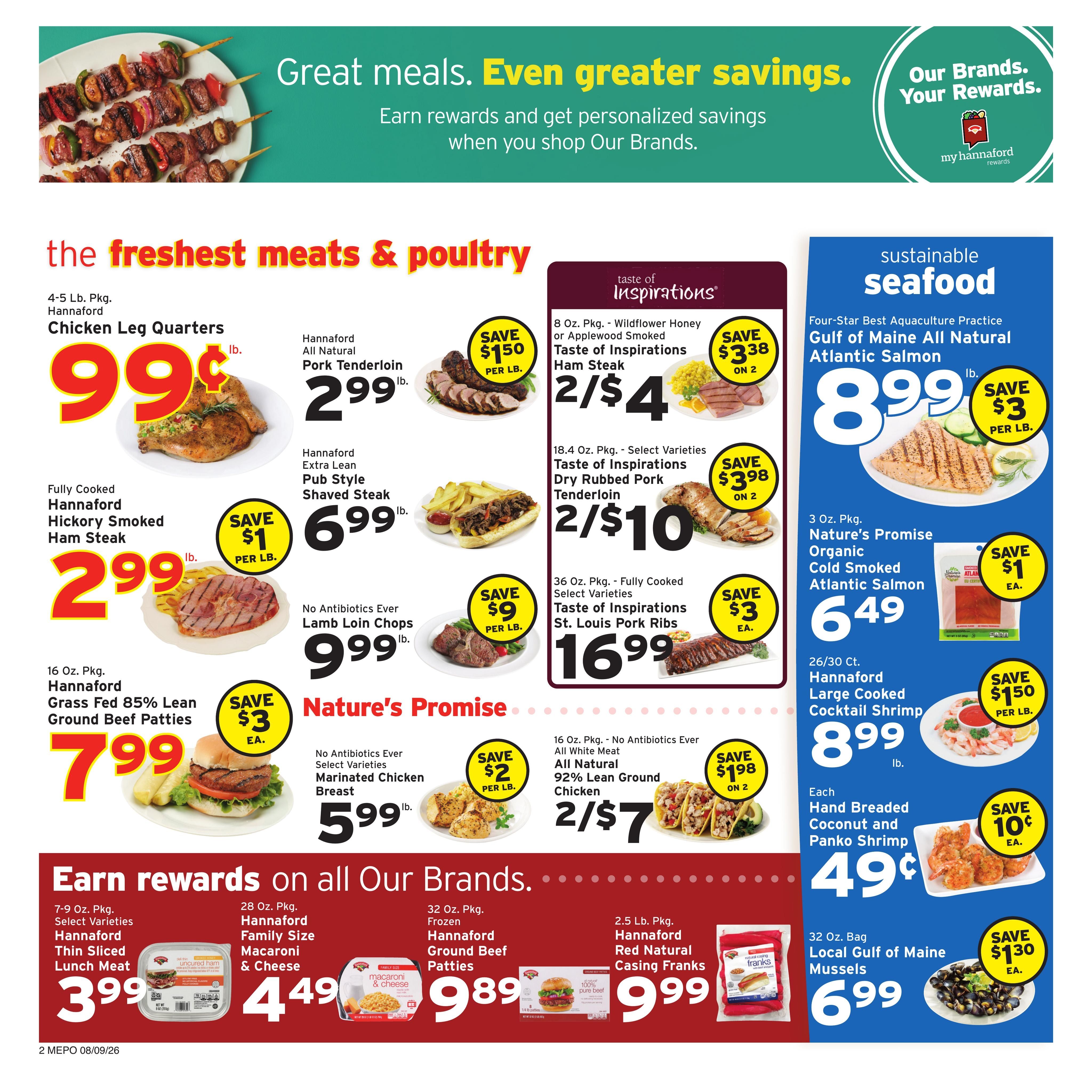 Hannaford (Portland Area, ME) Week 33 Weekly Ad August 9 - 15, 2026