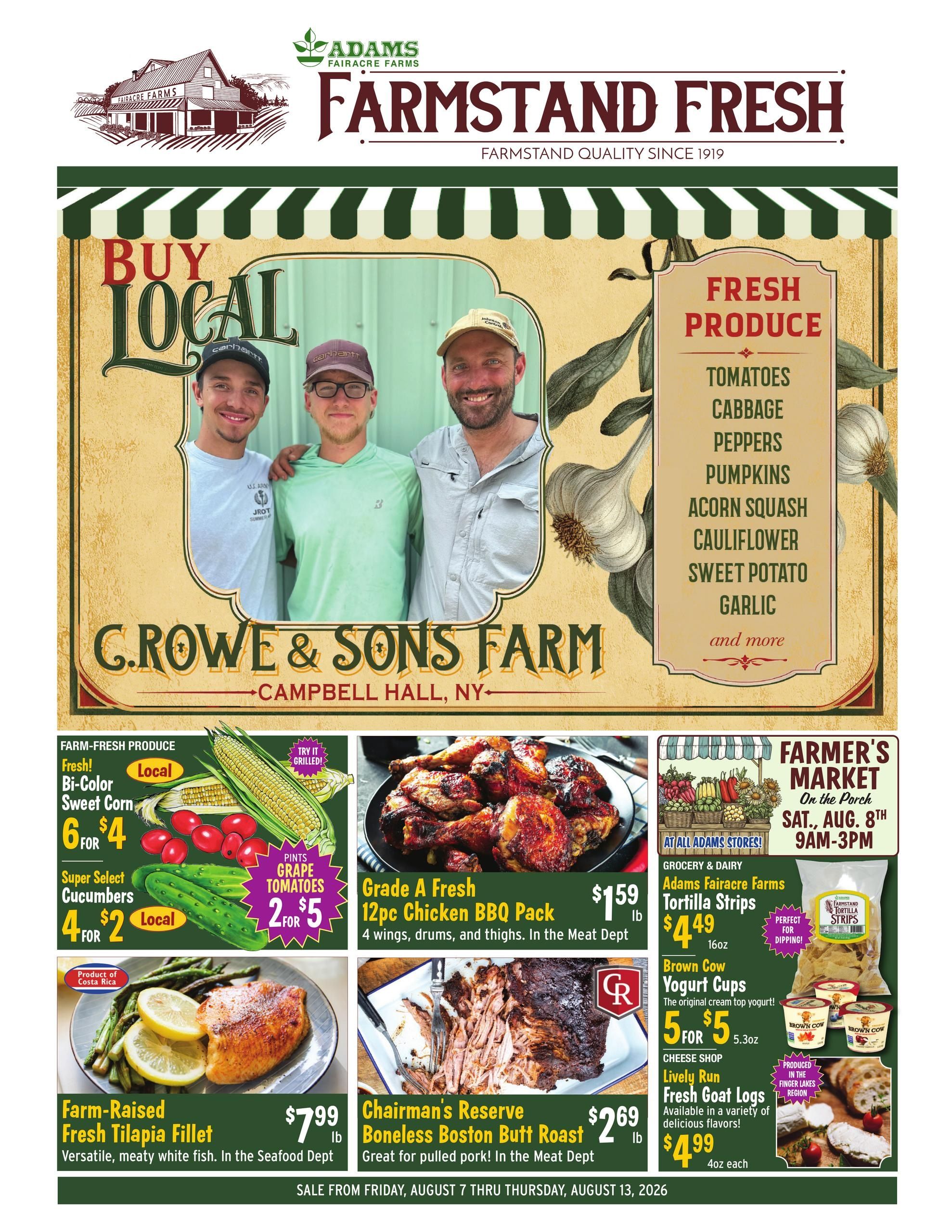 Adams Fairacre Farms (Millbrook–Poughkeepsie Area, NY) Weekly Ad August 7 - 13, 2026