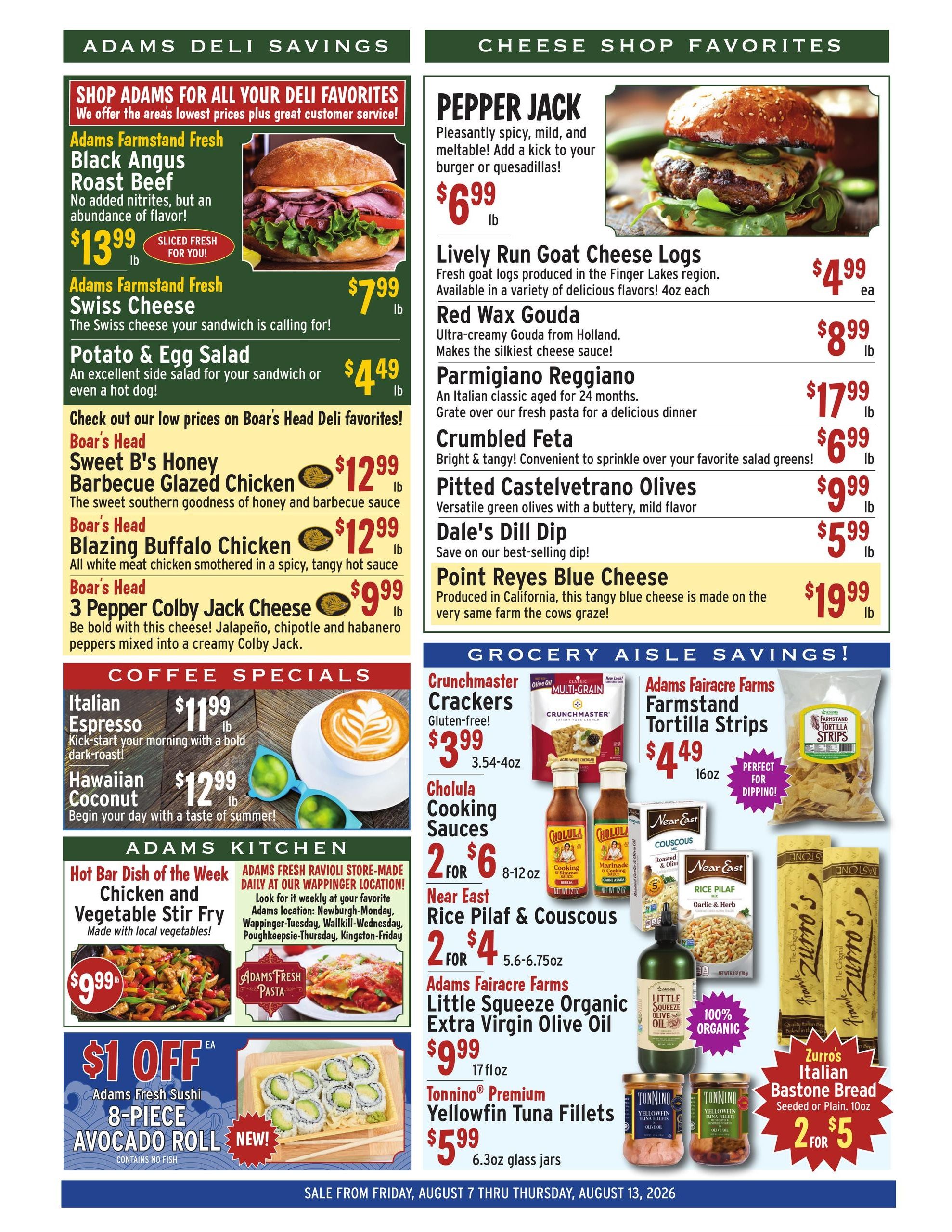 Adams Fairacre Farms (Millbrook–Poughkeepsie Area, NY) Weekly Ad August 7 - 13, 2026