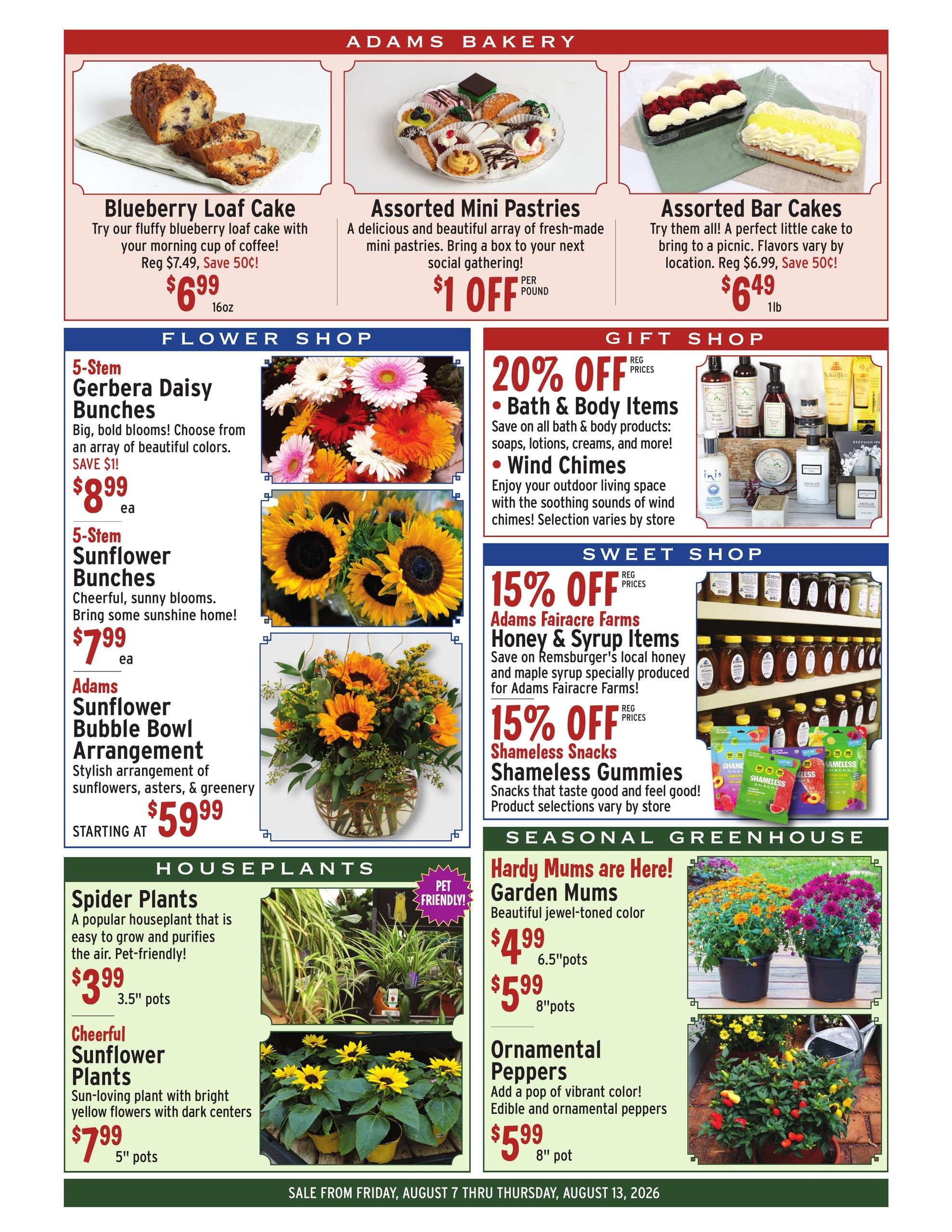 Adams Fairacre Farms (Millbrook–Poughkeepsie Area, NY) Weekly Ad August 7 - 13, 2026