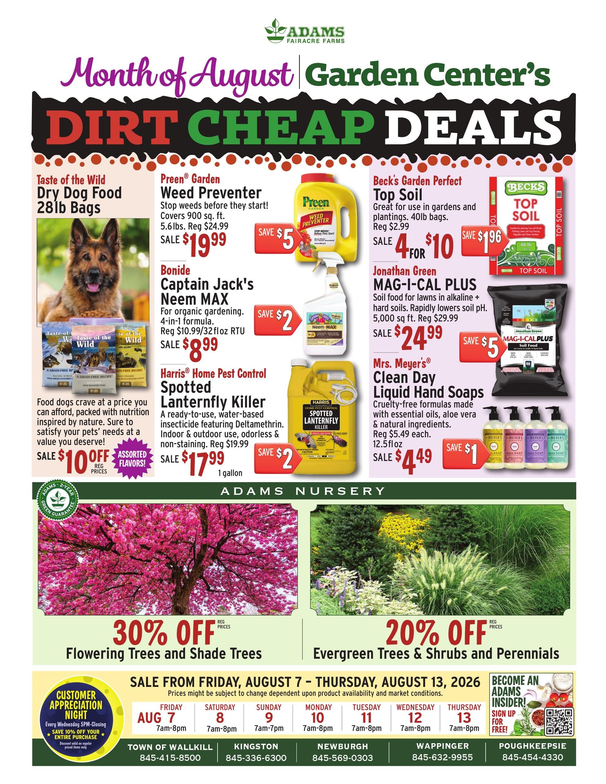 Adams Fairacre Farms (Millbrook–Poughkeepsie Area, NY) Weekly Ad August 7 - 13, 2026