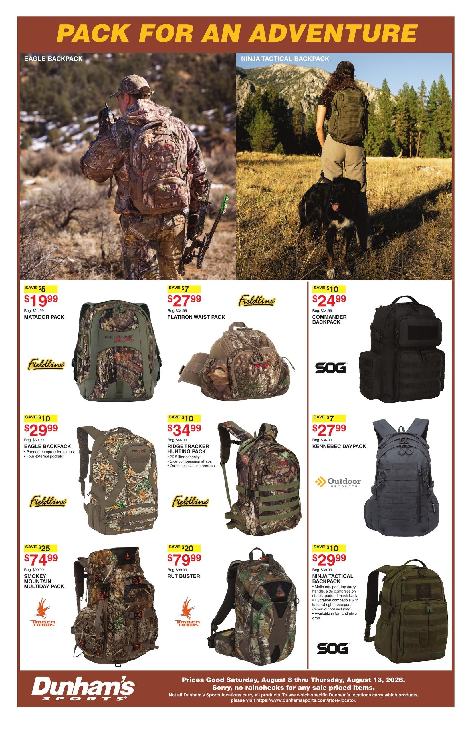 Dunham's Sports (Beech Grove Area, AR) Weekly Ad August 8 - 13, 2026