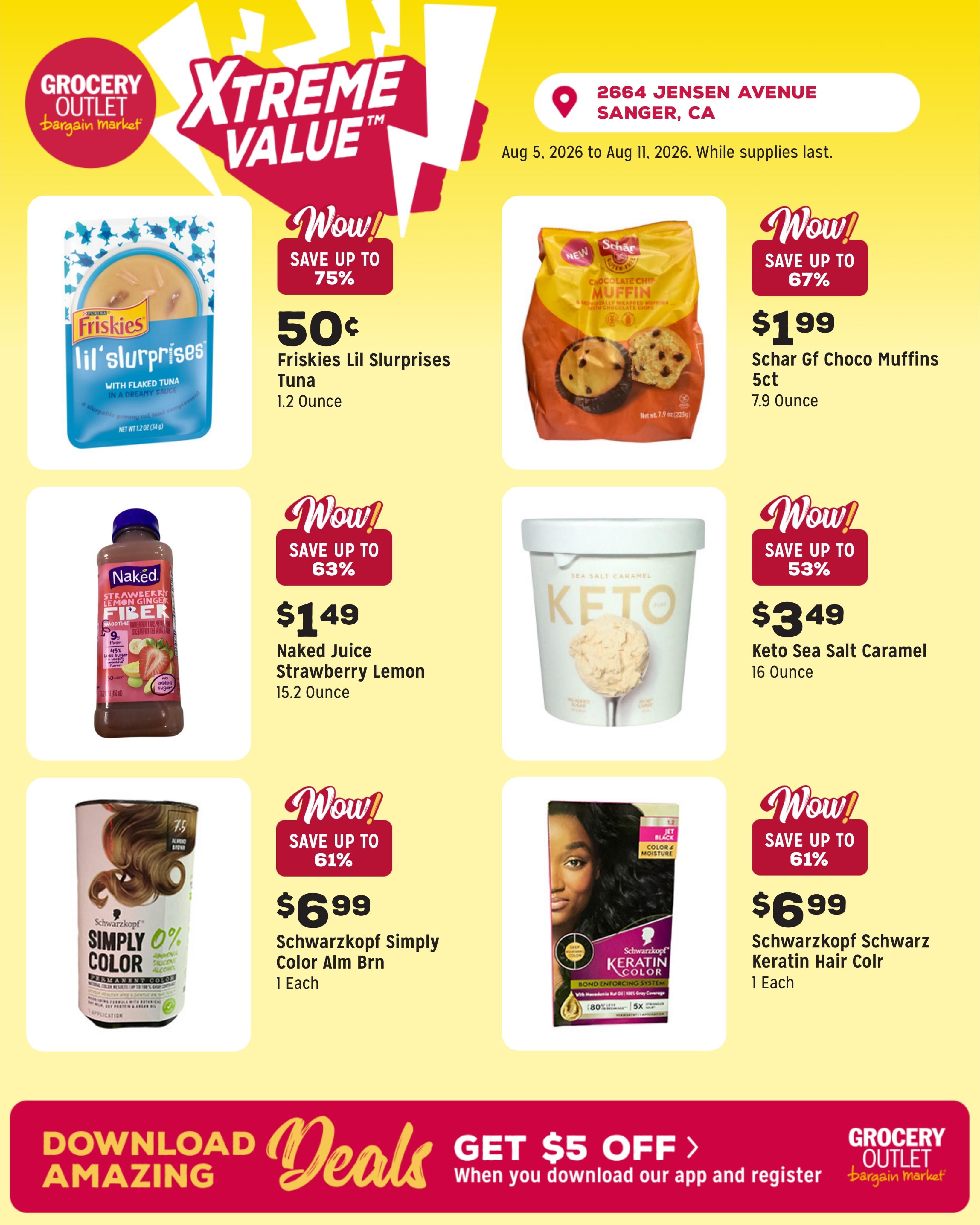 Grocery Outlet (Del Rey Area, CA) Weekly Ad August 5 - 11, 2026