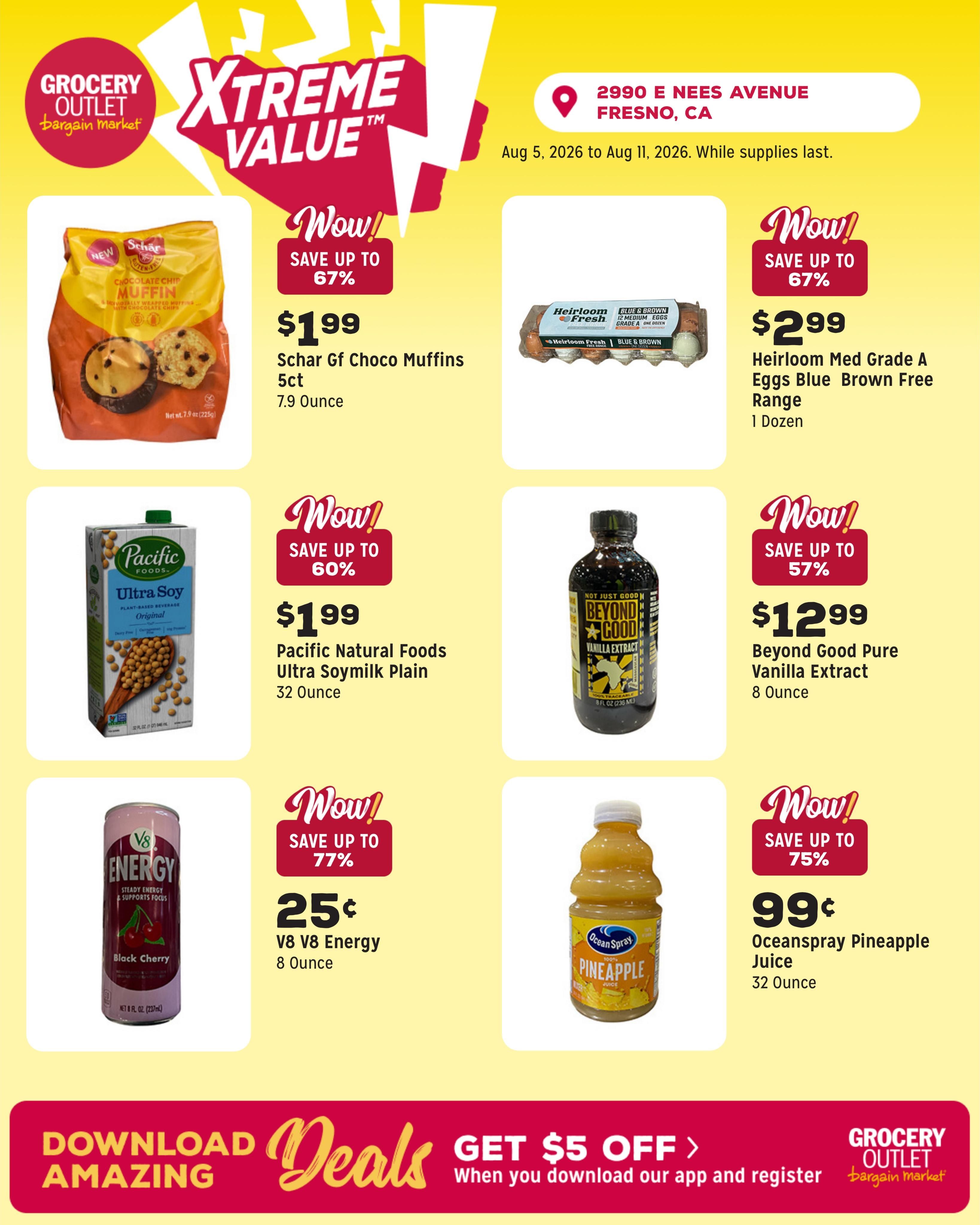 Grocery Outlet (Fresno Area, CA) Weekly Ad August 5 - 11, 2026