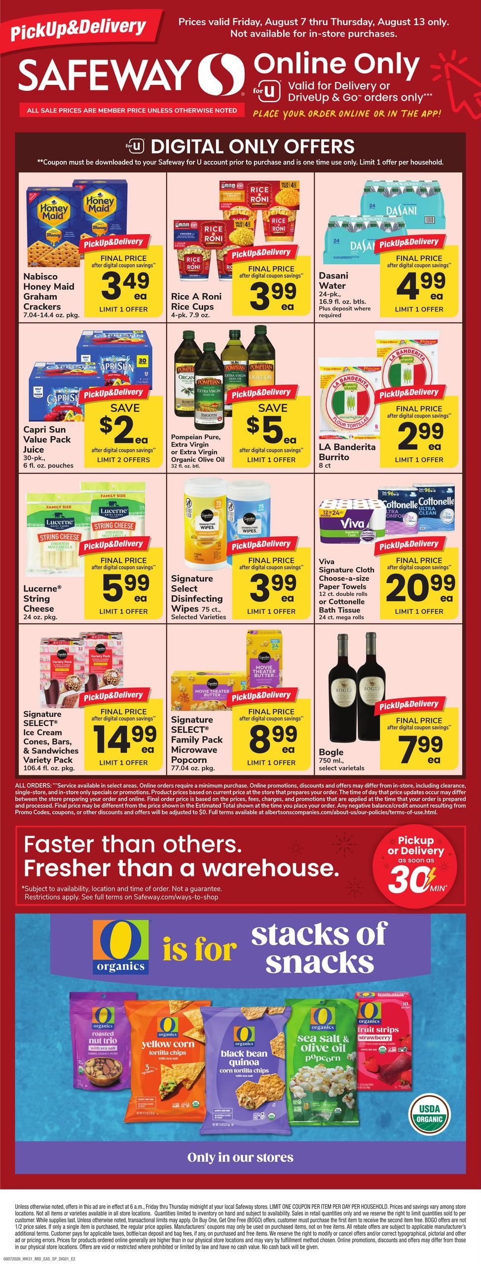 Safeway (Lignum–Goldvein Area, VA) Bonus Online Savings Weekly Ad August 7 - 13, 2026