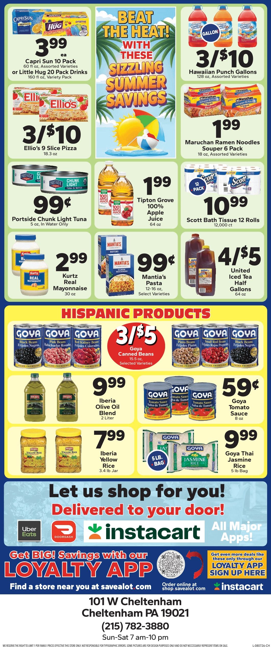 Save a Lot Food Stores (Cheltenham, PA) Weekly Ad August 7 - 13, 2026