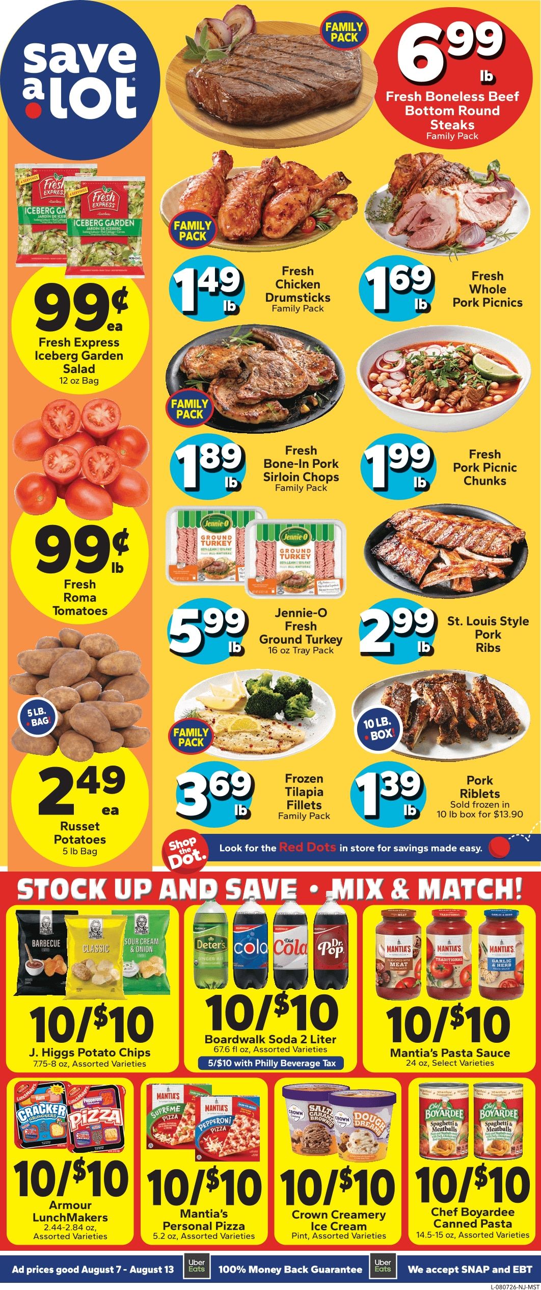 Save a Lot Food Stores (Pennsauken and other locations, NJ) Weekly Ad August 7 - 13, 2026